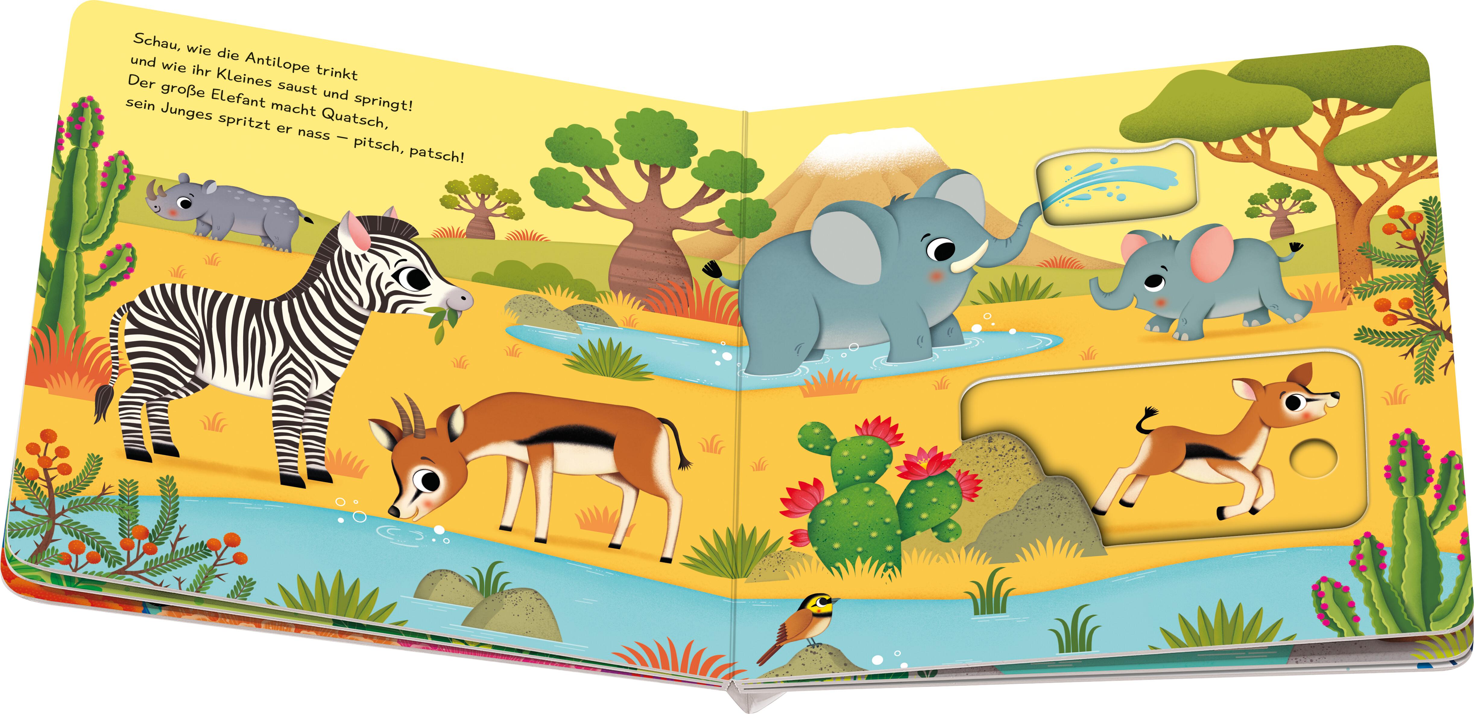 Beispielinhalt (Bild) Mein Schiebe-Mitmachbuch - Wilde Tiere