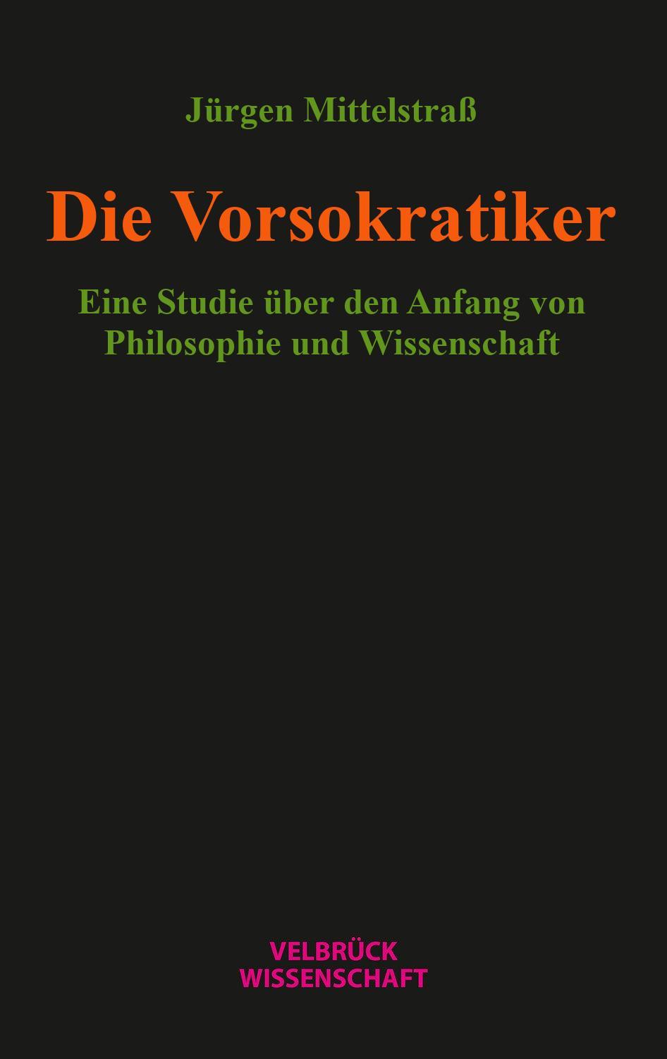 Vorderes Coverbild Die Vorsokratiker