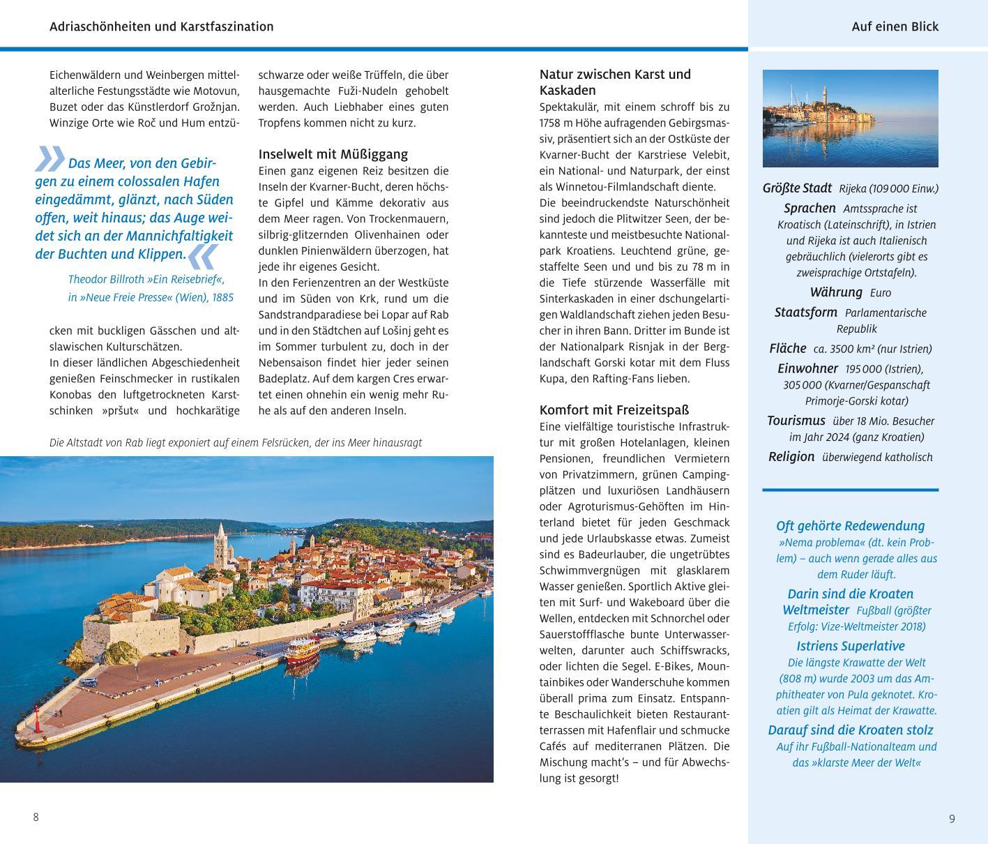 Beispielinhalt (Bild) ADAC Reiseführer Istrien und Kvarner Bucht
