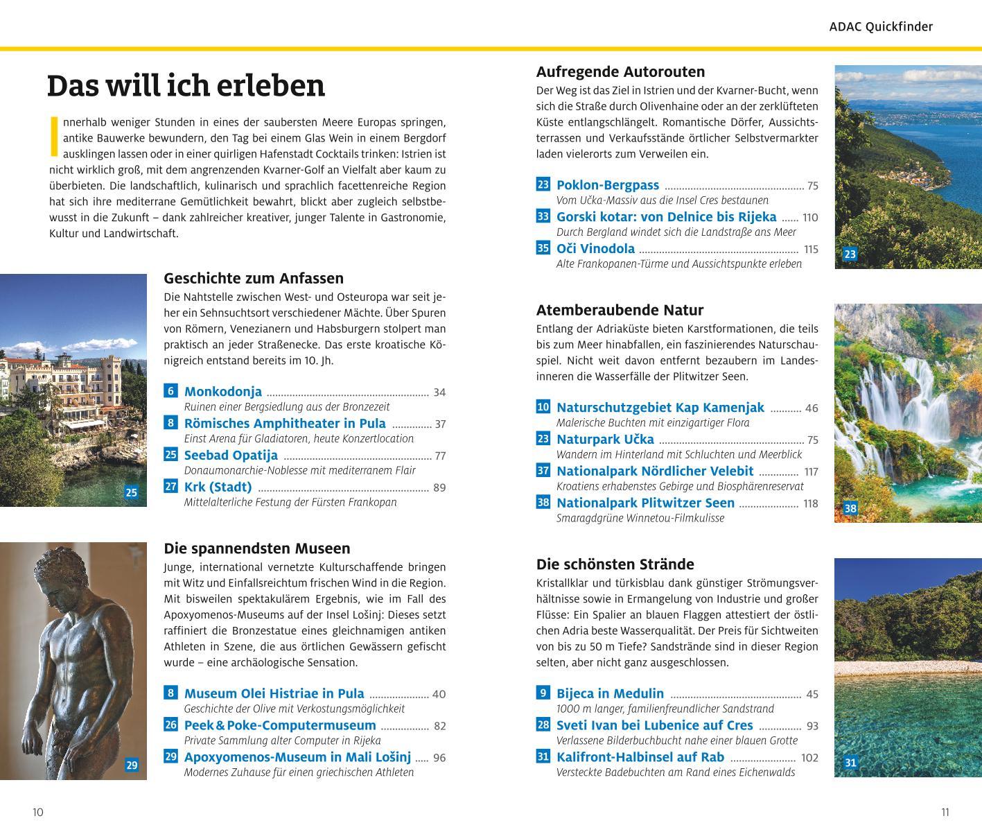Beispielinhalt (Bild) ADAC Reiseführer Istrien und Kvarner Bucht