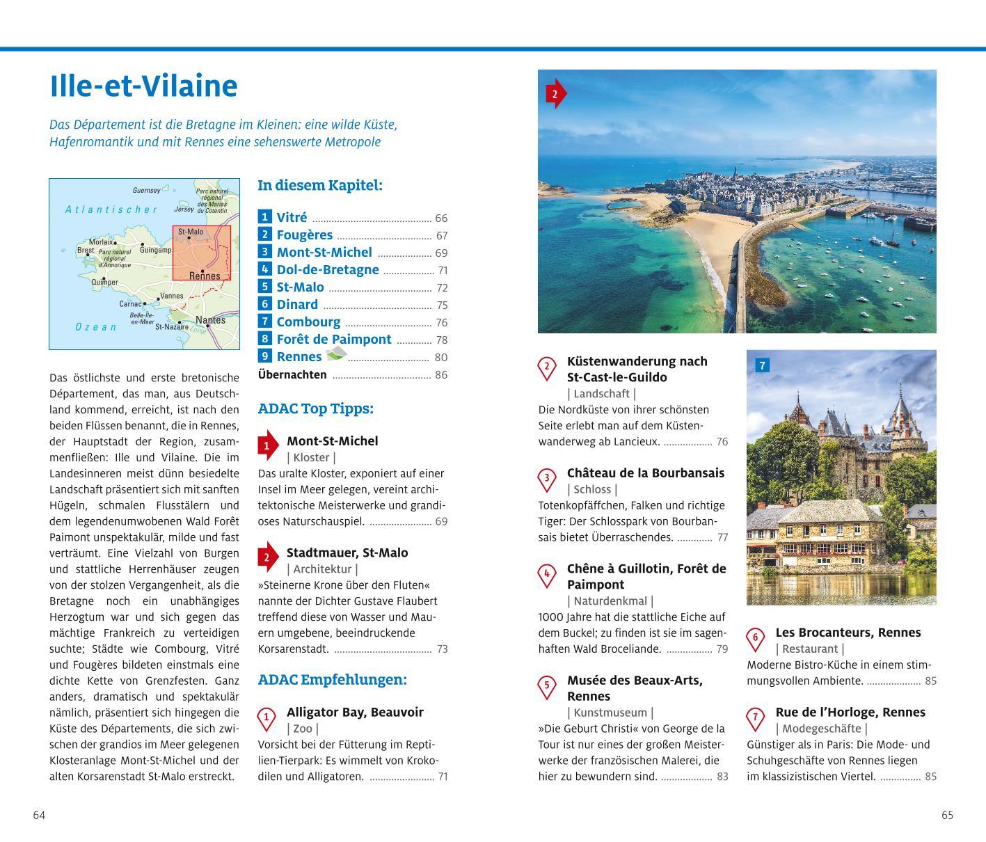 Beispielinhalt (Bild) ADAC Reiseführer plus Bretagne