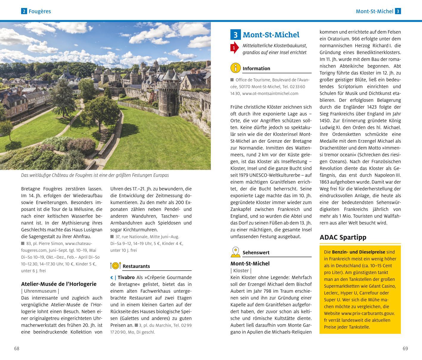 Beispielinhalt (Bild) ADAC Reiseführer plus Bretagne