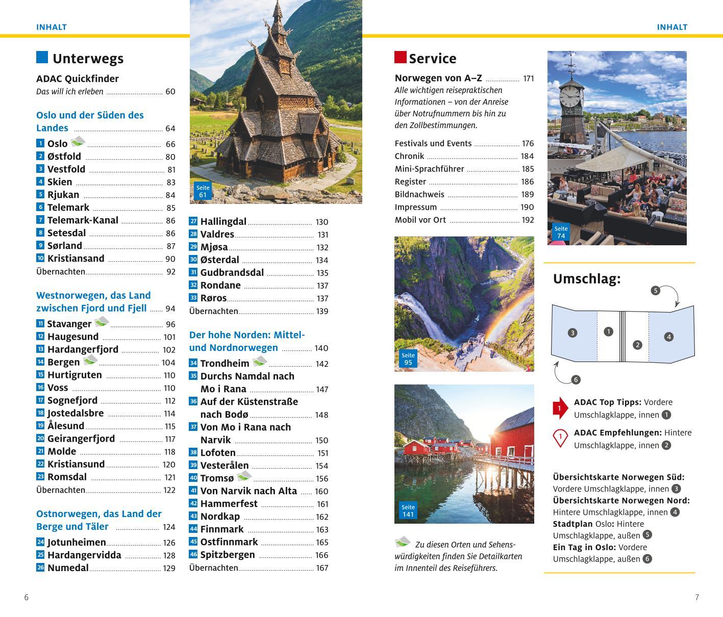 Beispielinhalt (Bild) ADAC Reiseführer plus Norwegen