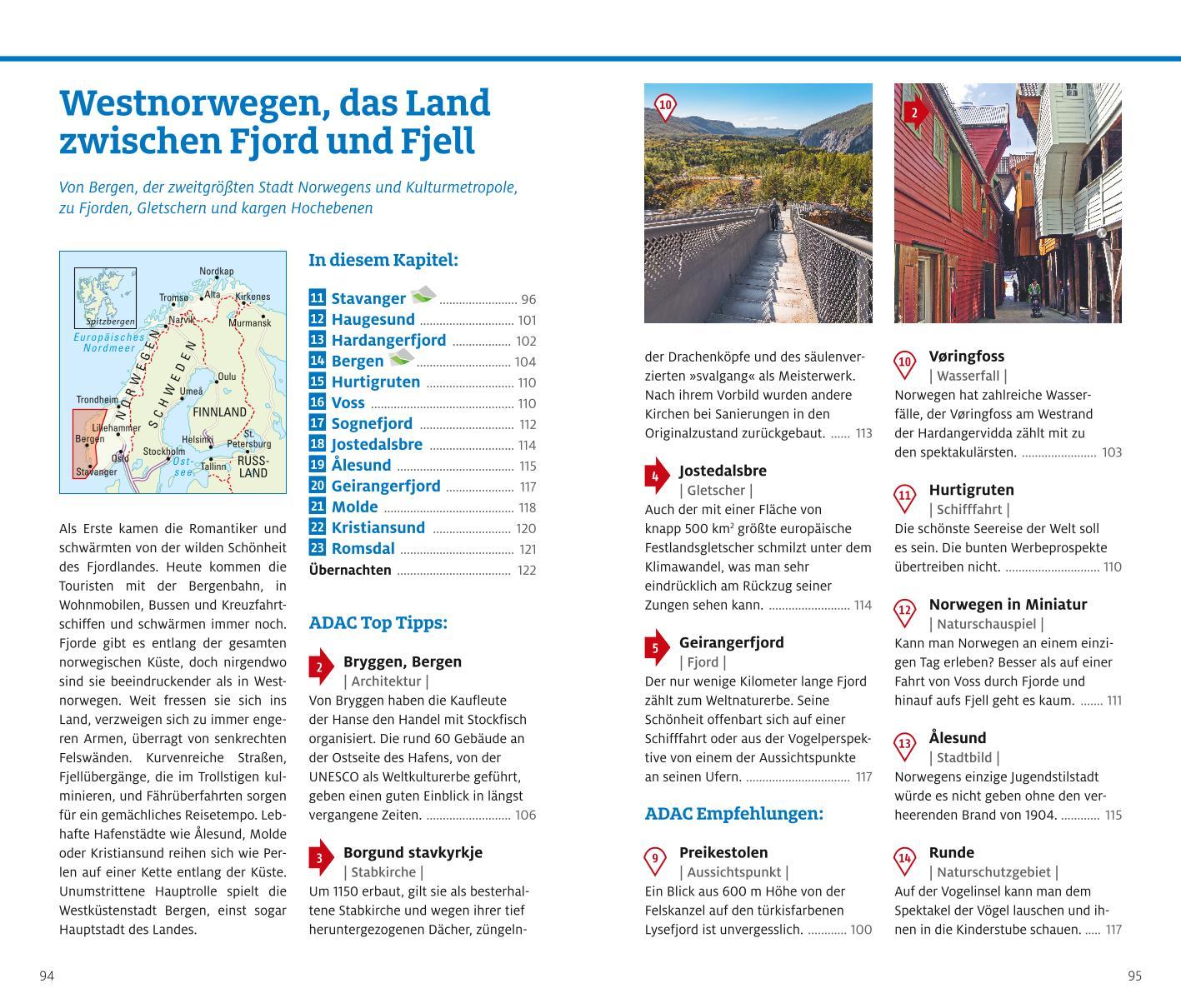 Beispielinhalt (Bild) ADAC Reiseführer plus Norwegen