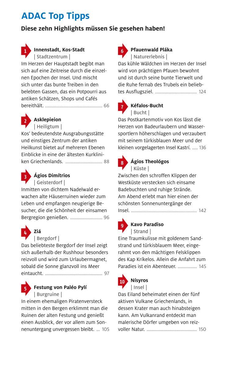 Beispielinhalt (Bild) ADAC Reiseführer plus Kos