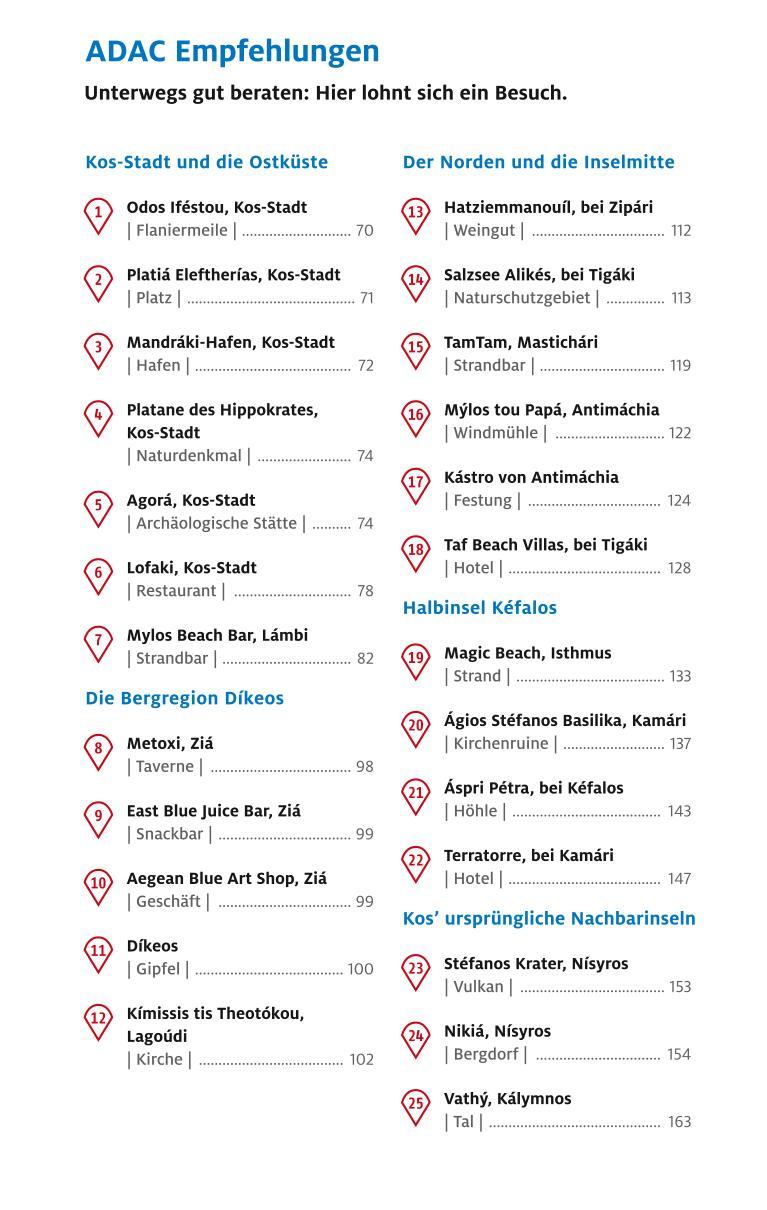 Beispielinhalt (Bild) ADAC Reiseführer plus Kos