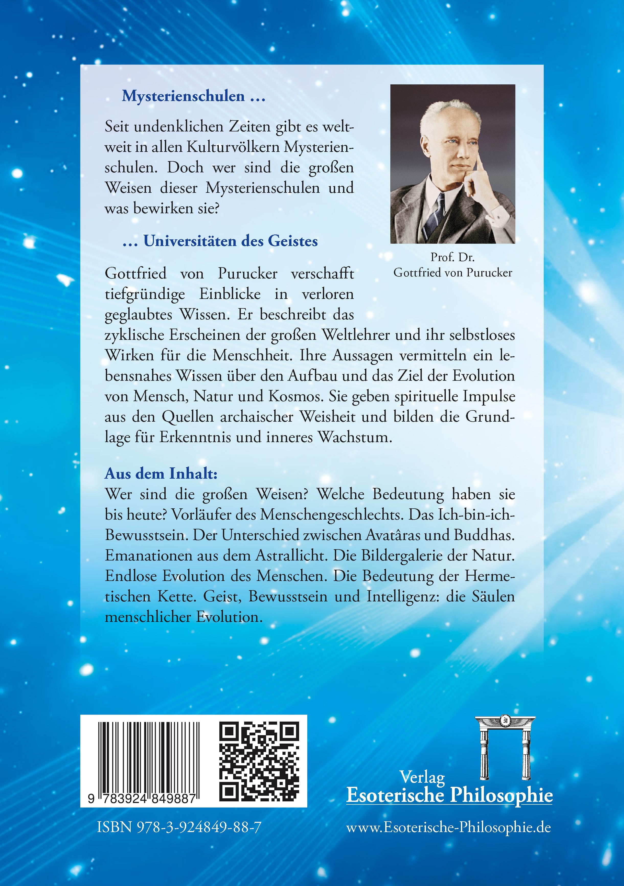 Rückseitencover Mysterienschulen - Leuchtfeuer des Geistes