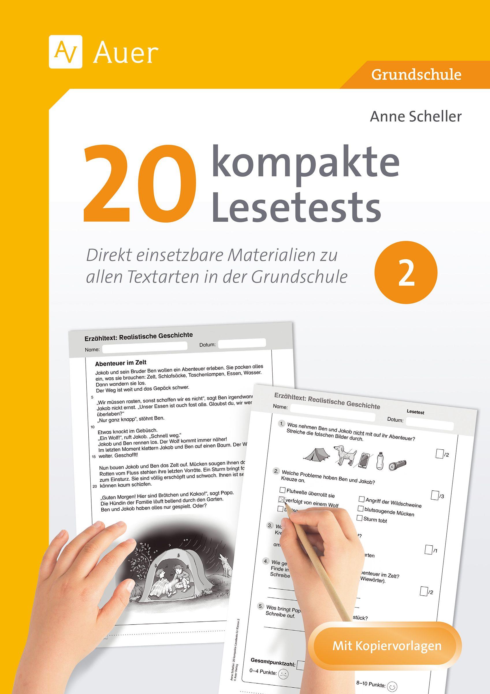 Vorderes Coverbild 20 kompakte Lesetests für Klasse 2