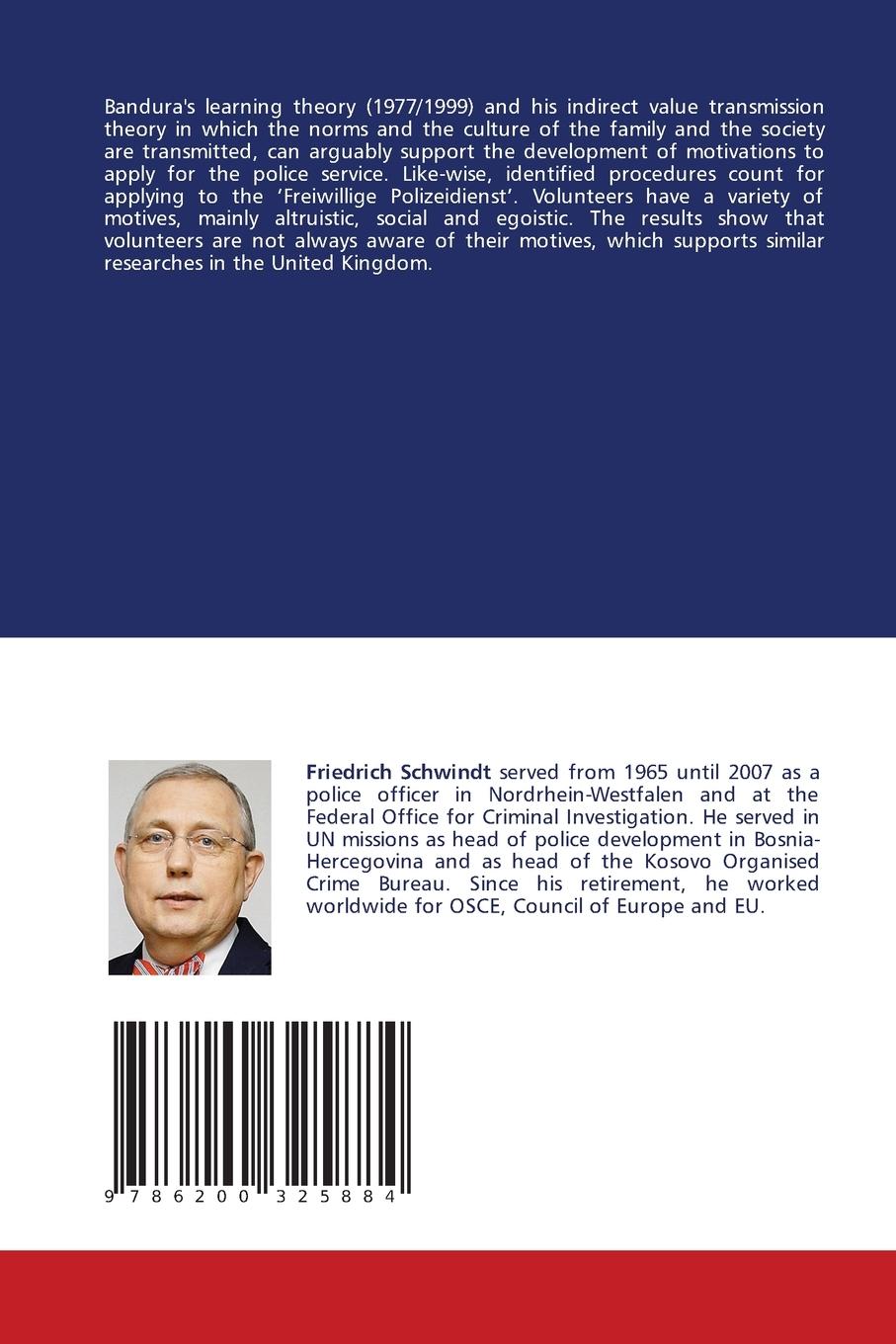 Rückseitencover The Motivation of Members of the Voluntary Police Service in BW