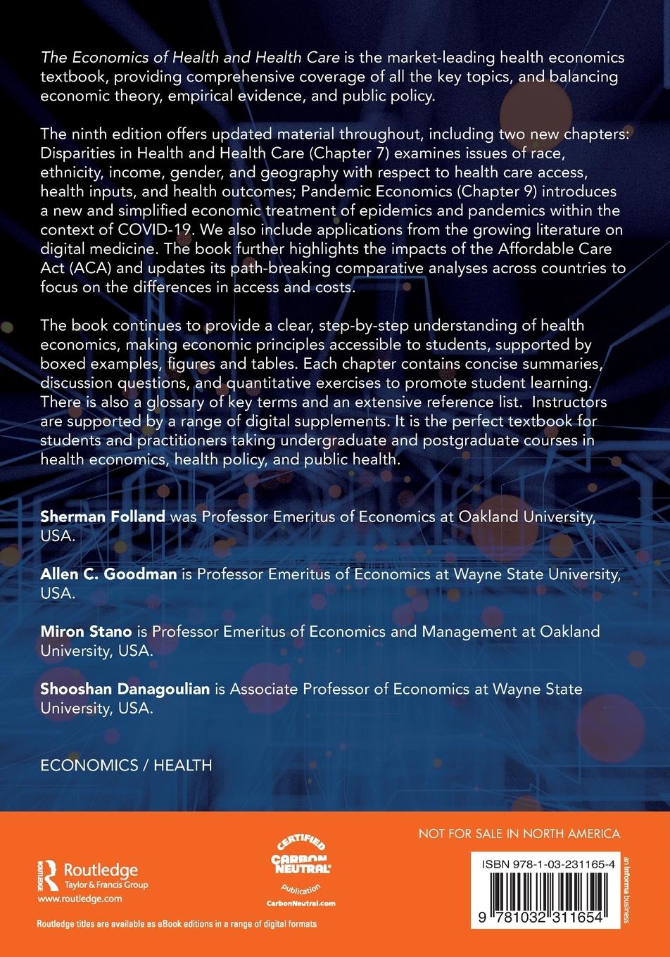 Rückseitencover The Economics of Health and Health Care