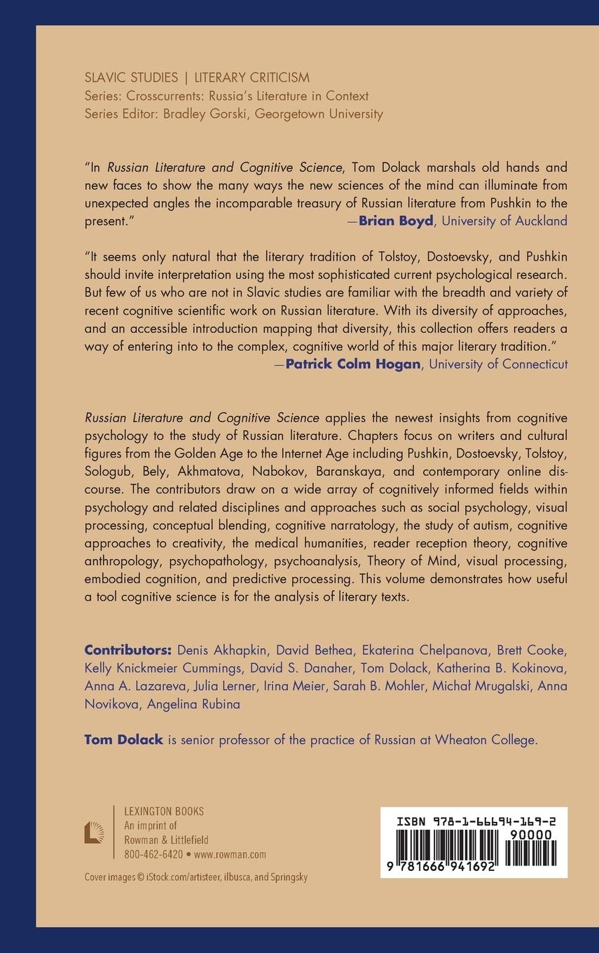 Rückseitencover Russian Literature and Cognitive Science