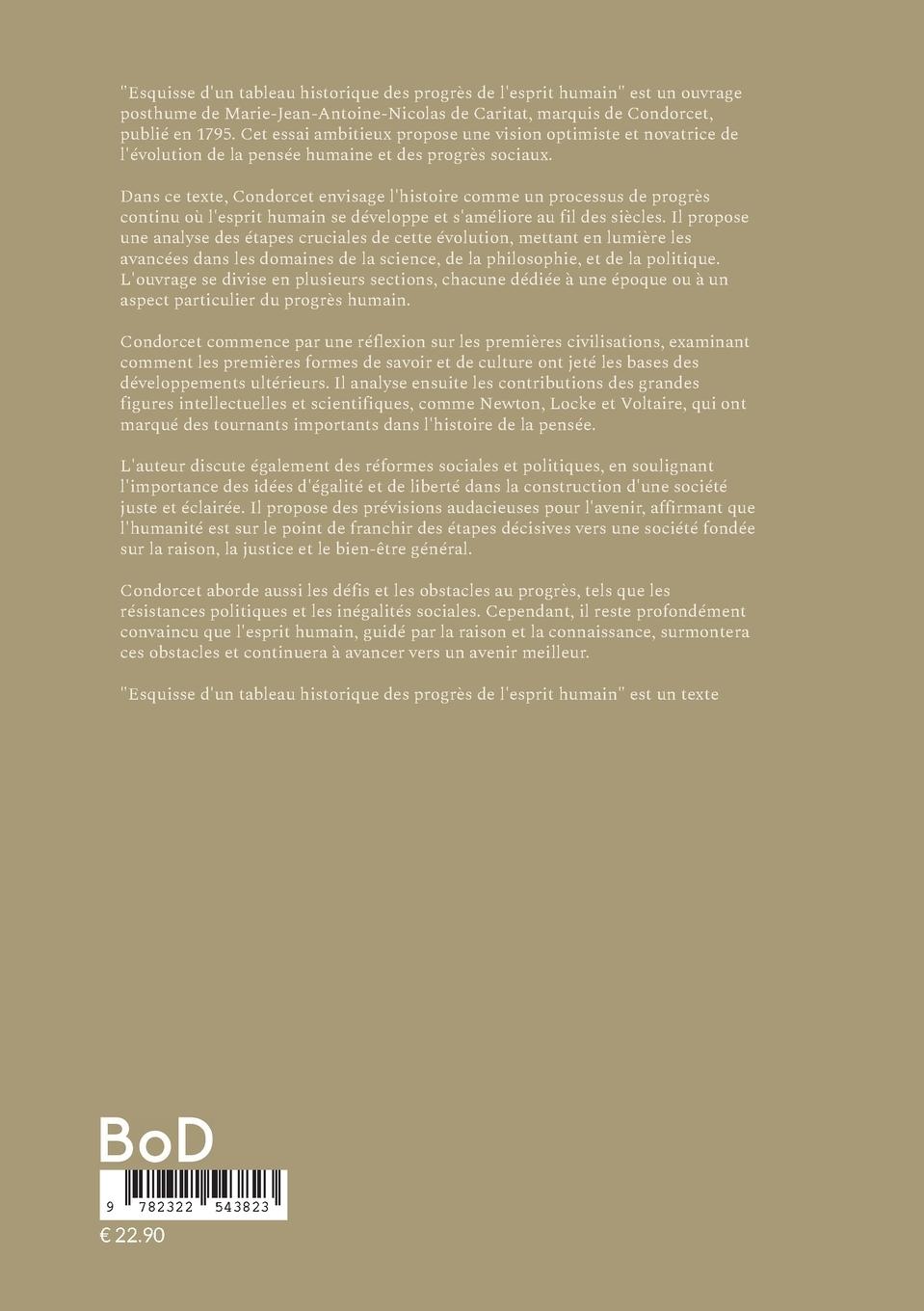 Rückseitencover Esquisse d'un tableau historique des progrès de l'esprit humain