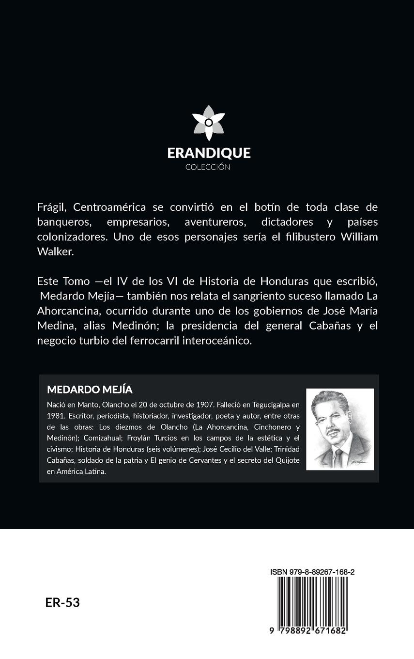 Rückseitencover Historia de Honduras Tomo IV