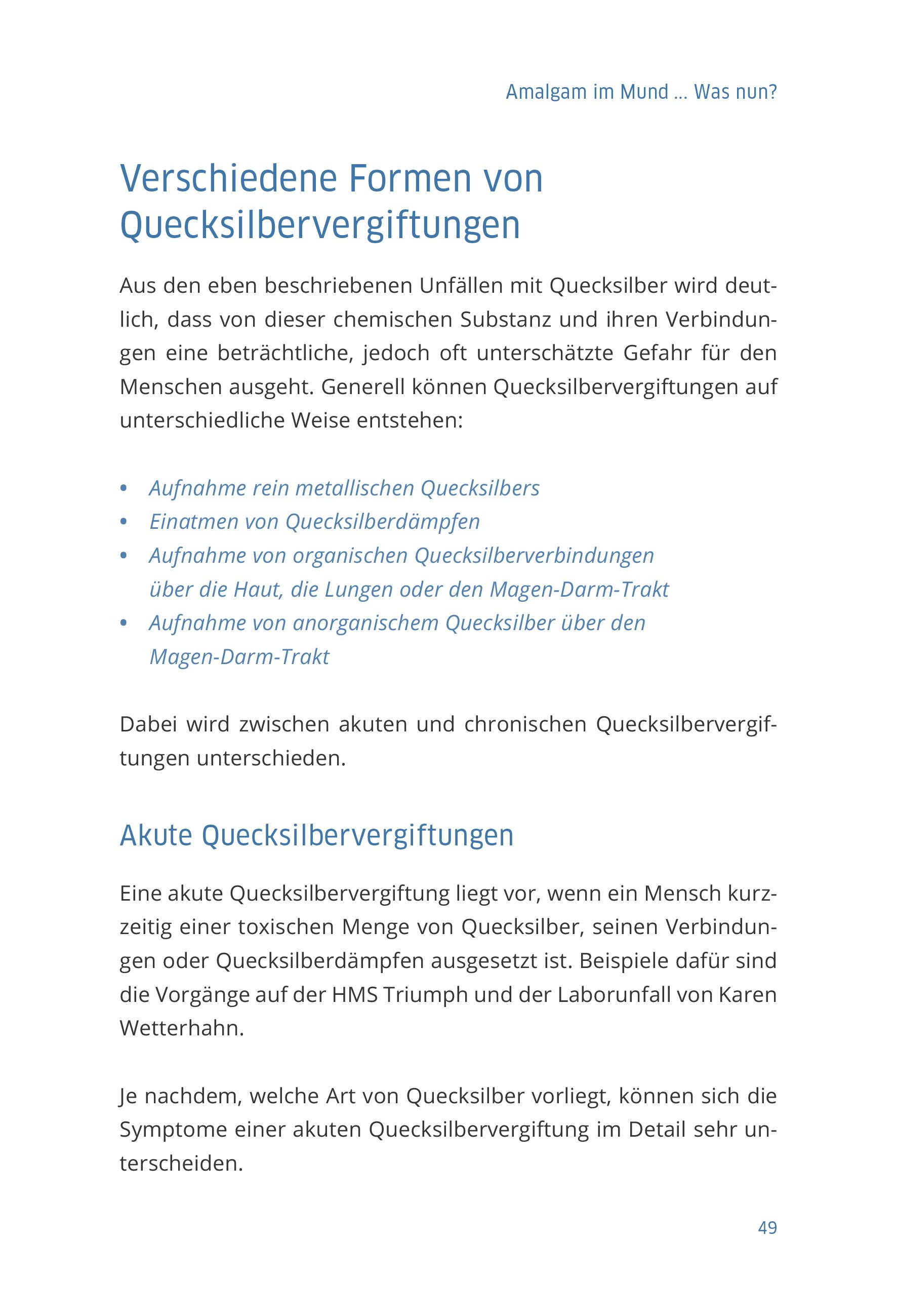 Beispielinhalt (Bild) Amalgam im Mund... Was nun?