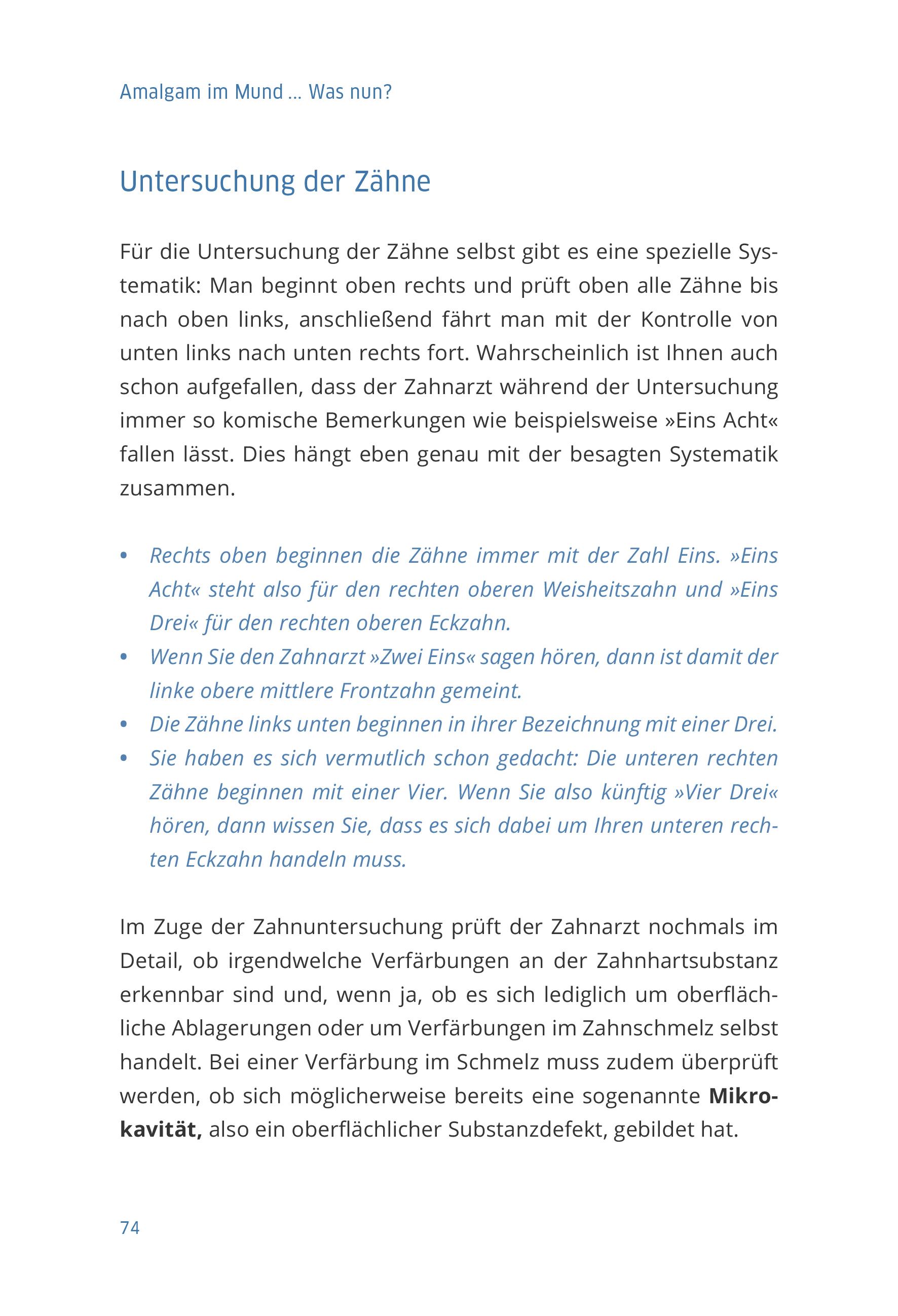 Beispielinhalt (Bild) Amalgam im Mund... Was nun?