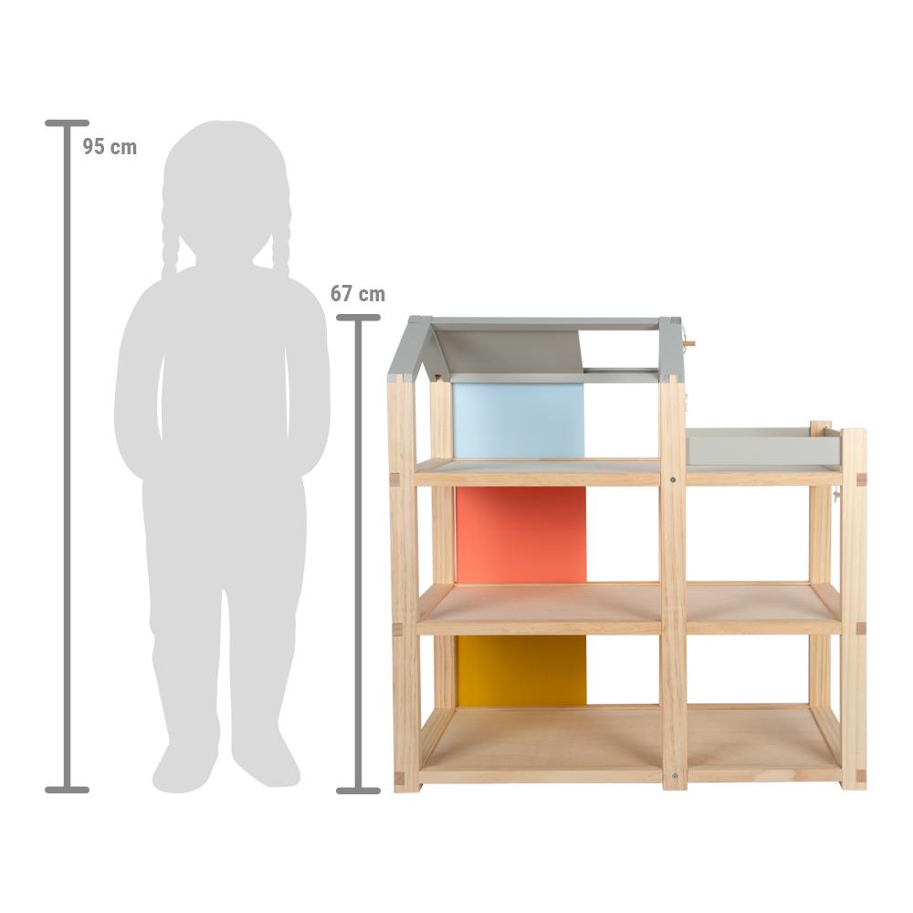 Beispielinhalt (Bild) Puppenhaus Natur mit Möbeln