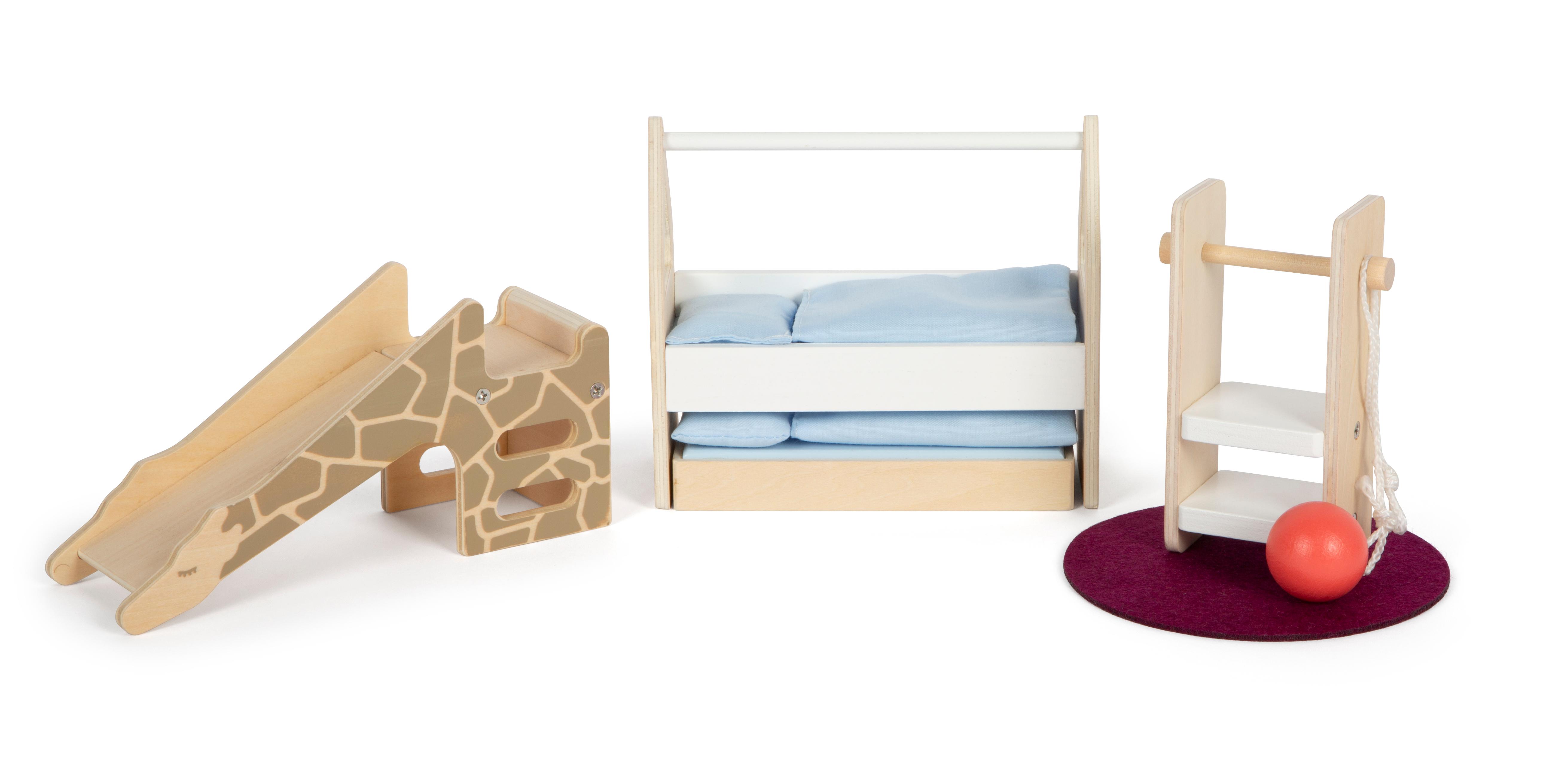 Beispielinhalt (Bild) Puppenhaus Natur mit Möbeln