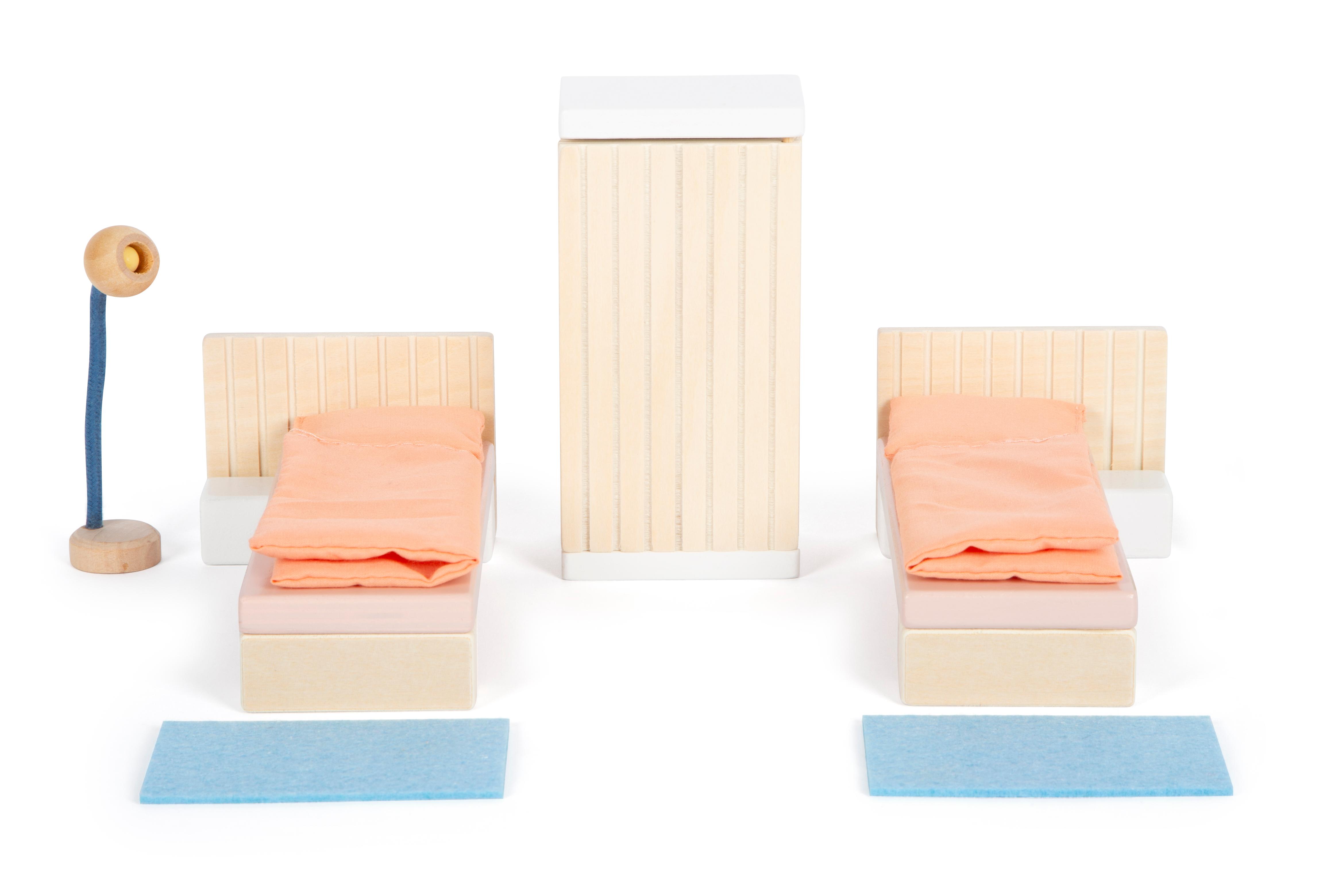 Beispielinhalt (Bild) Puppenhaus Natur mit Möbeln