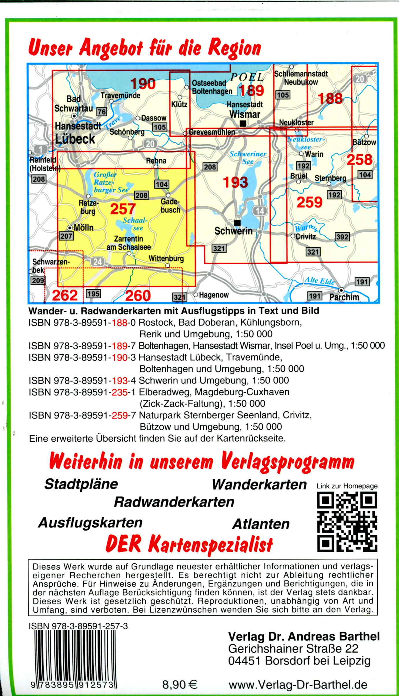 Beispielinhalt (Bild) Radwander- und Wanderkarte Schaalsee, Ratzeburg, Mölln und Umgebung