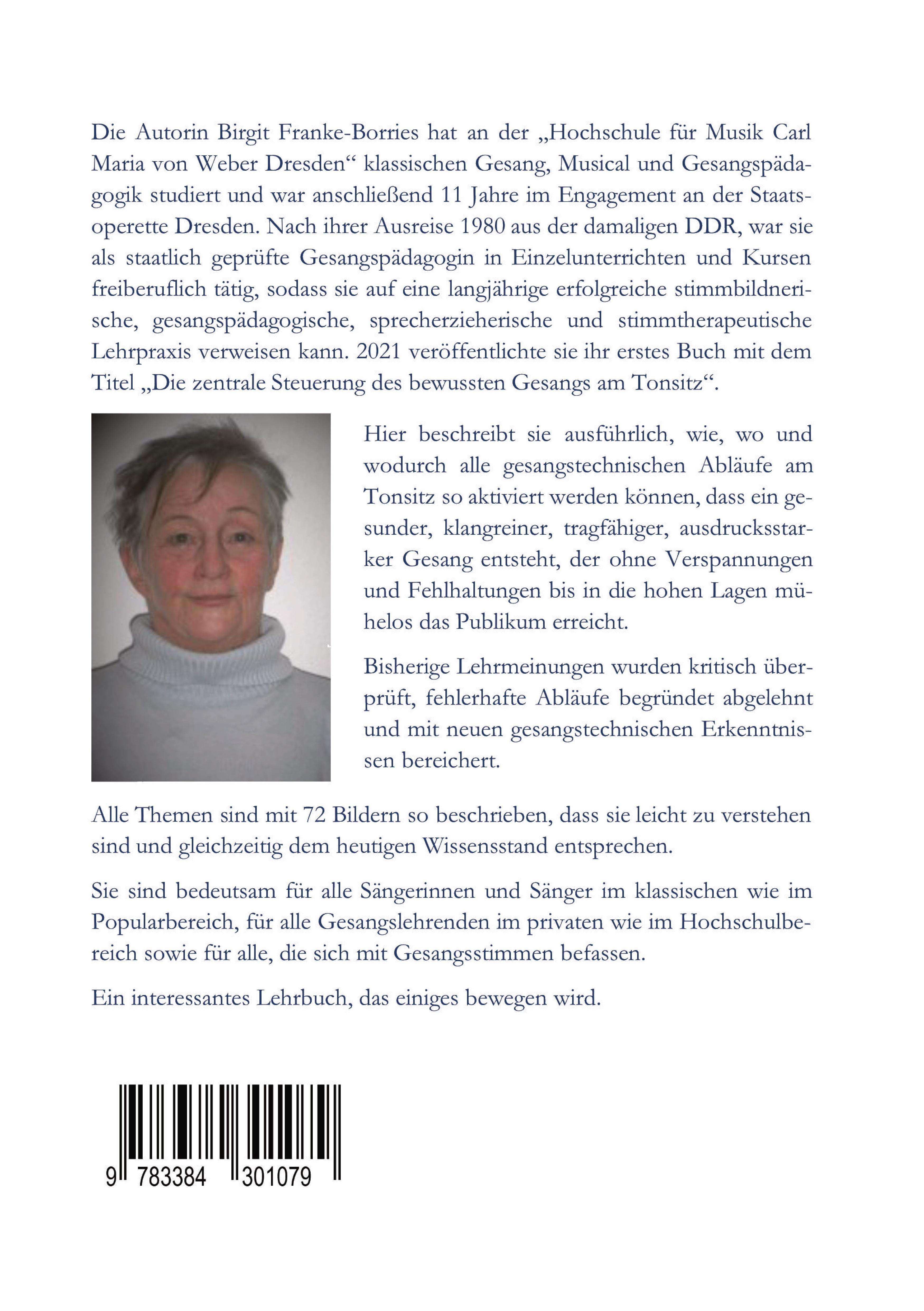 Rückseitencover Die klassische Gesangstechnik in Ihrer natürlichen Einfachheit und schwungvollen Dynamik