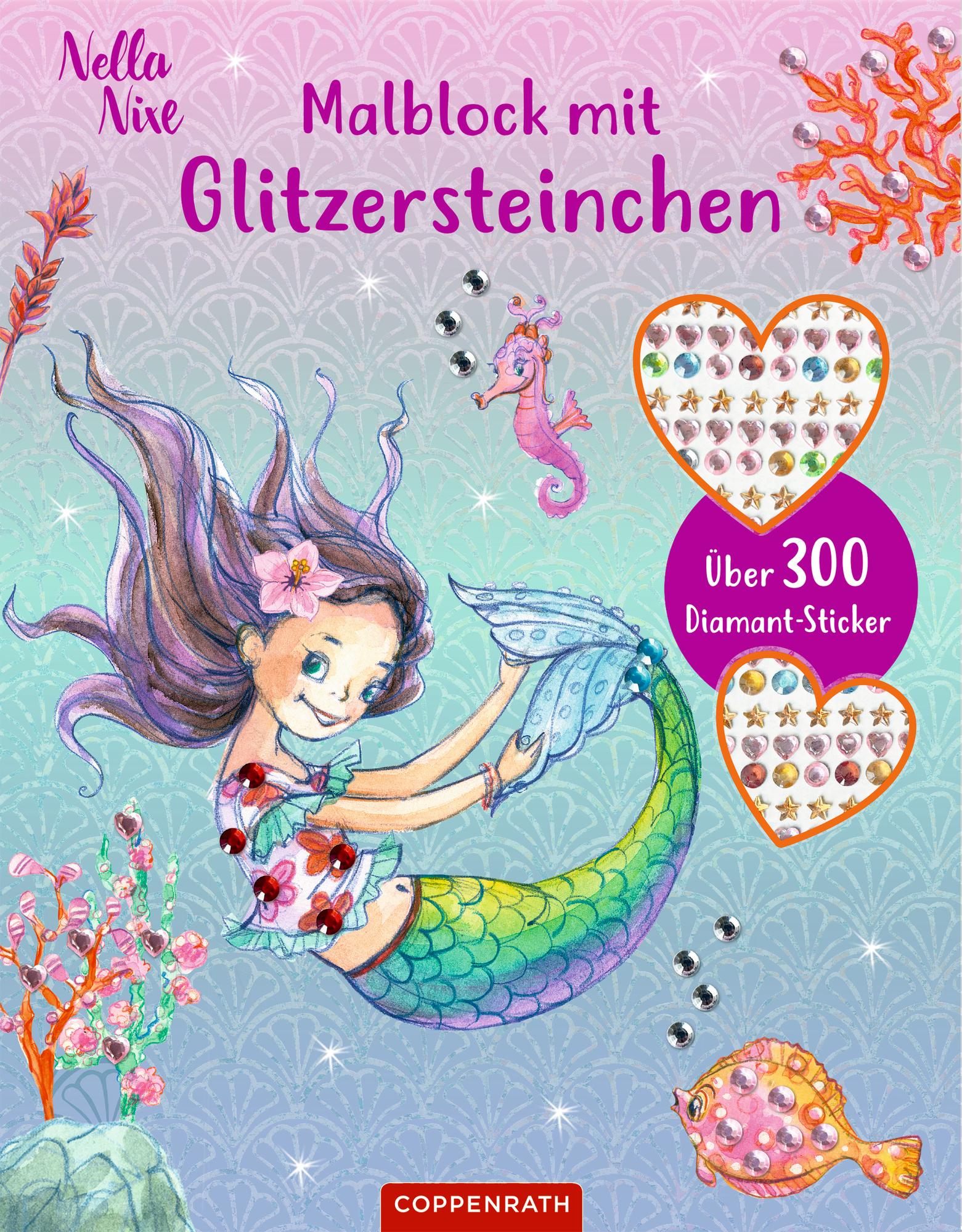 Vorderes Coverbild Malblock mit Glitzersteinchen