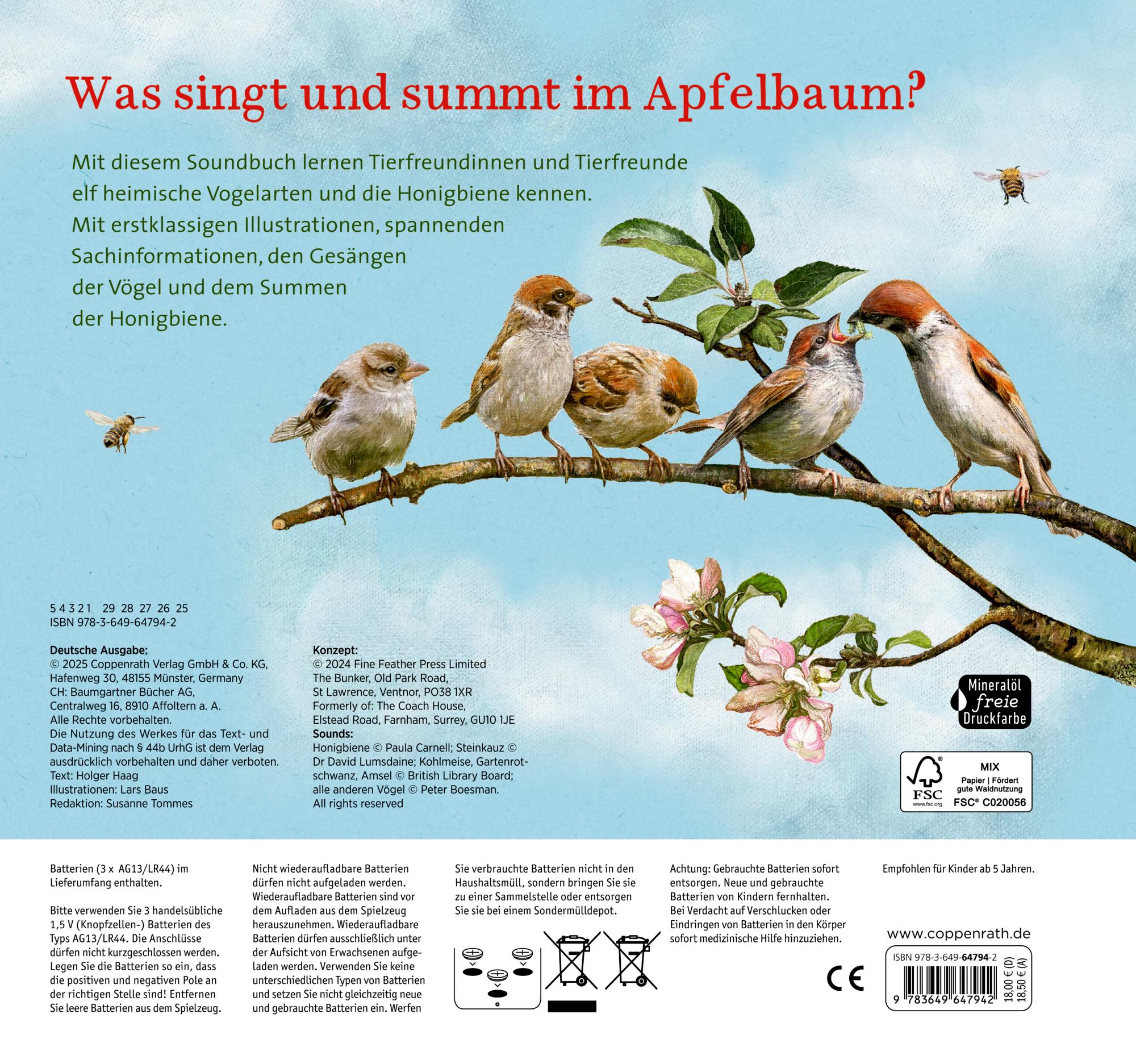 Rückseitencover Was singt und summt im Apfelbaum?