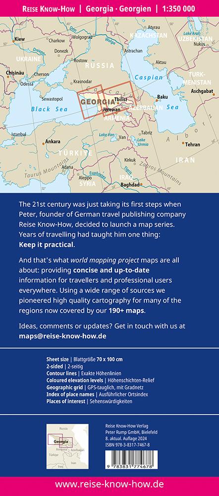 Rückseitencover Reise Know-How Landkarte Georgien / Georgia (1:350.000)