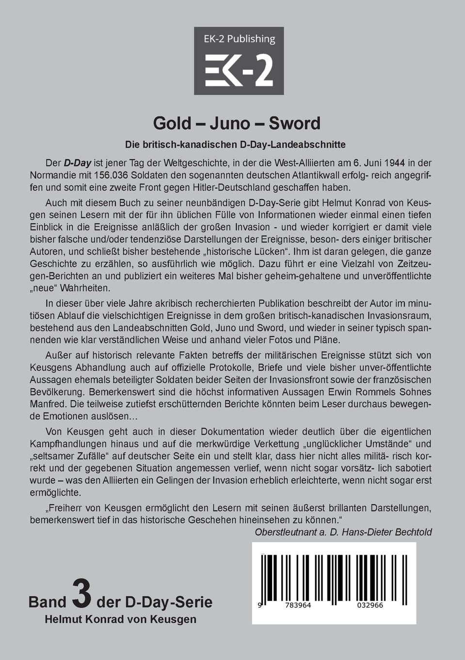 Rückseitencover Gold-Juno-Sword - Britisch-kanadische Invasionsräume