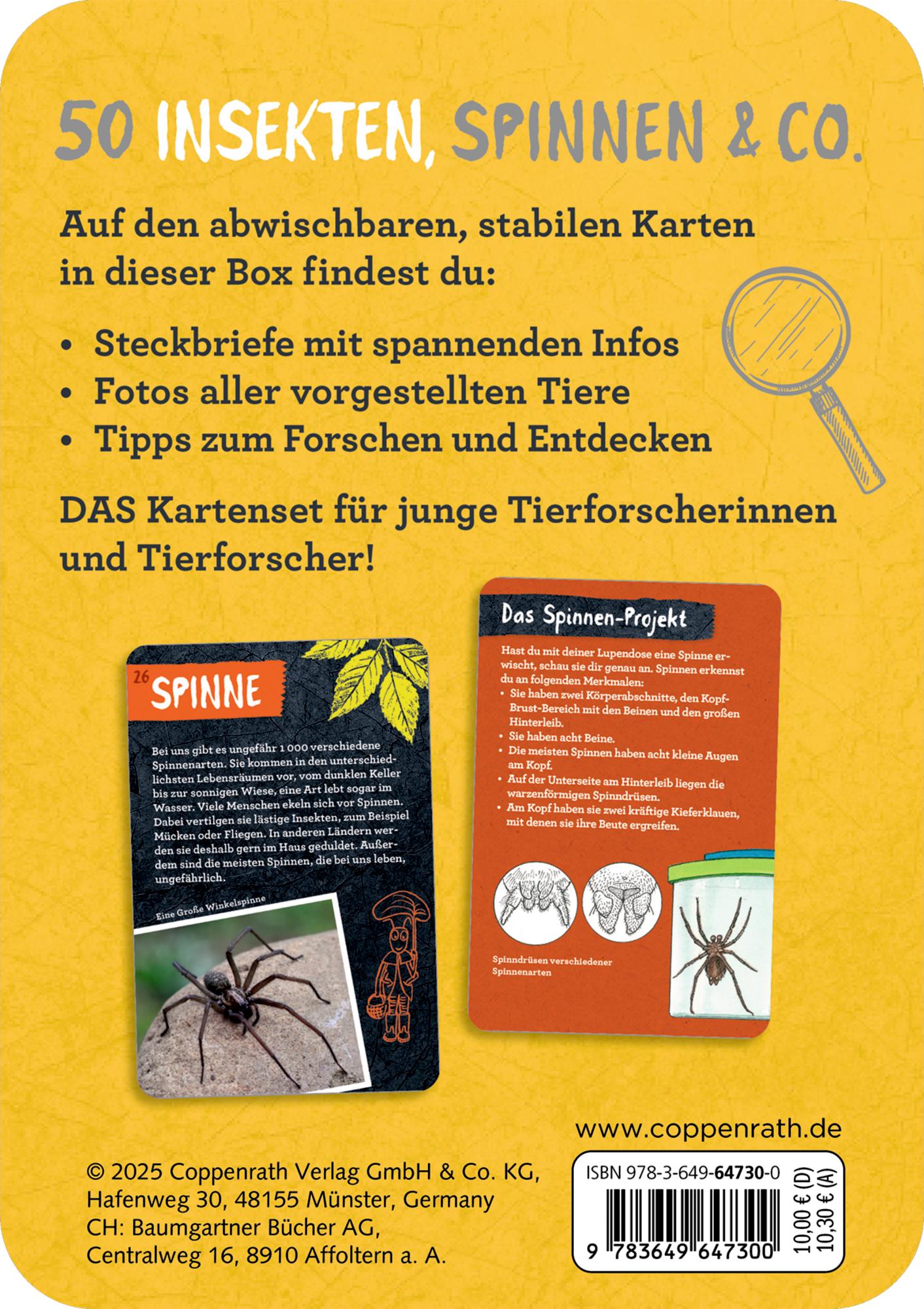 Rückseitencover 50 Insekten, Spinnen & Co.