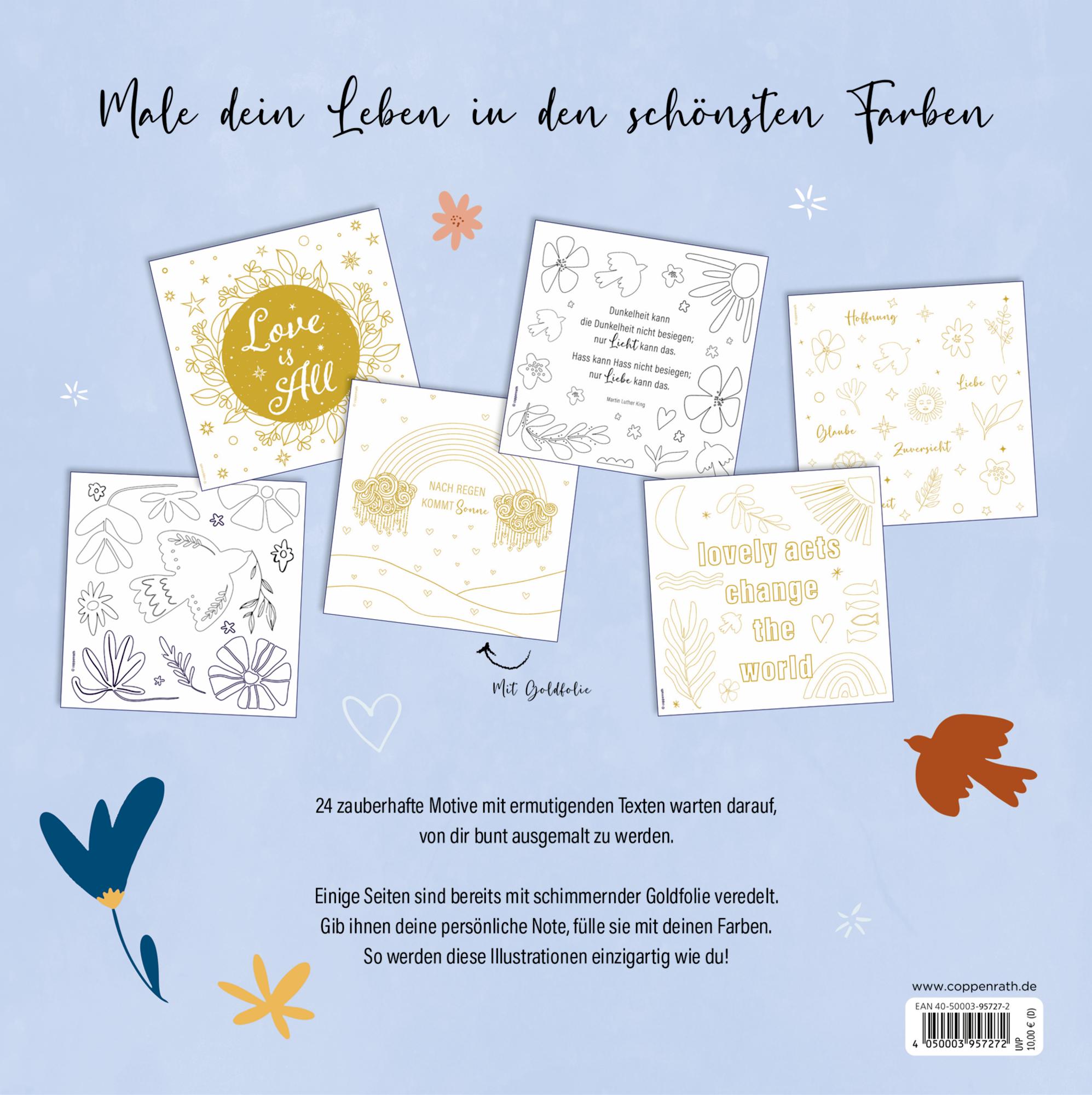 Rückseitencover Goldfolien-Malblock - Male dein Leben in den schönsten Farben