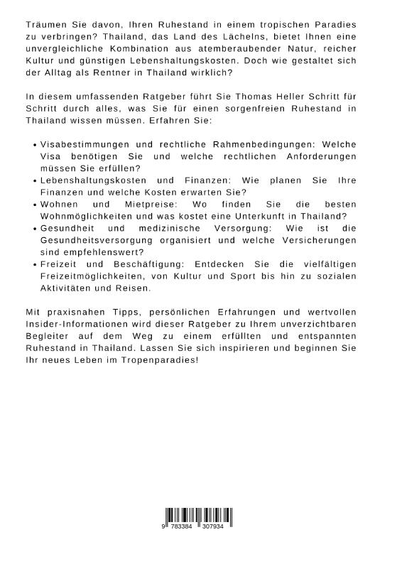 Rückseitencover Lebenstraum  Rente in Thailand