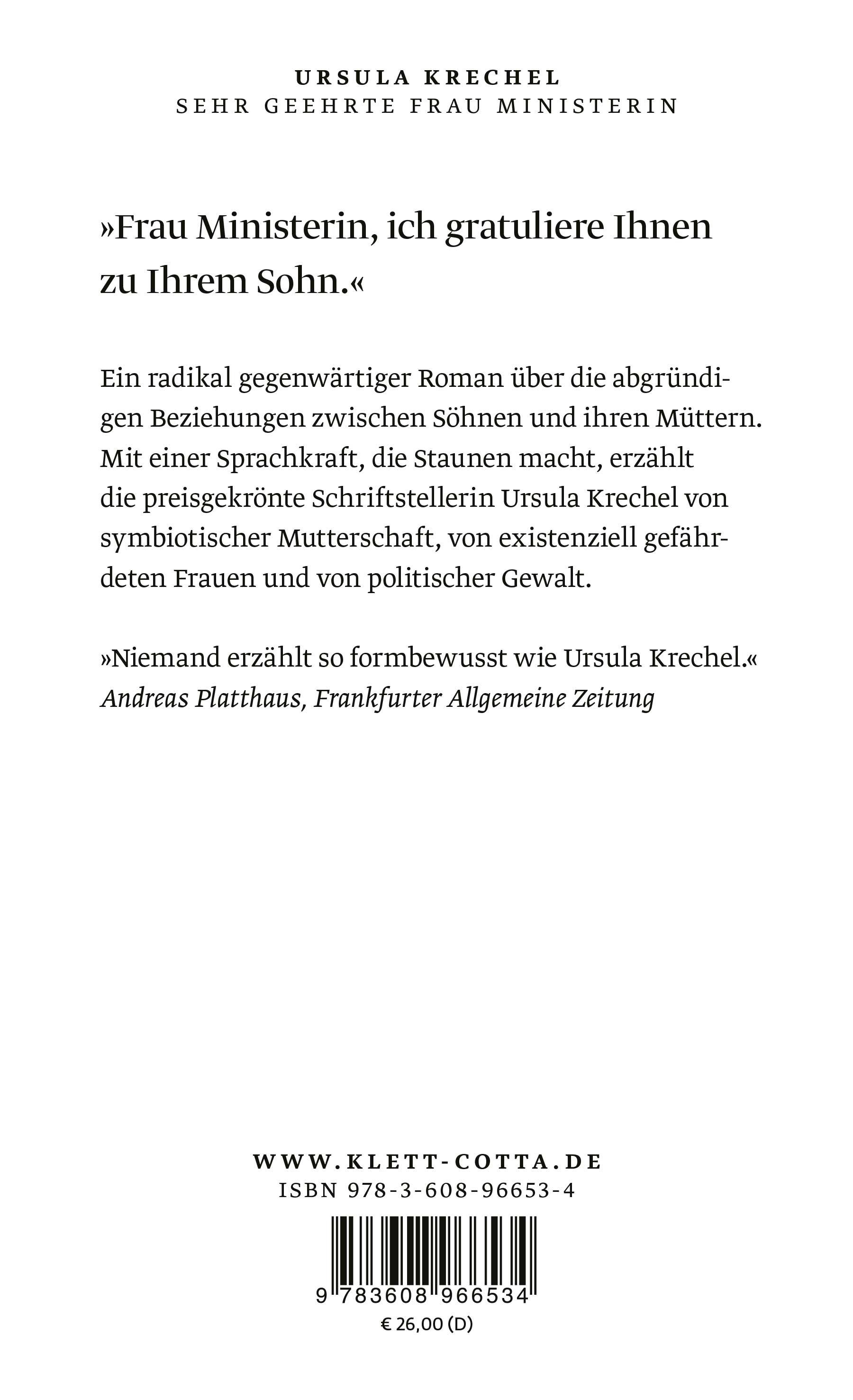 Rückseitencover Sehr geehrte Frau Ministerin