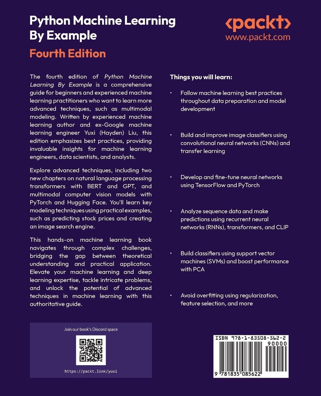 Rückseitencover Python Machine Learning By Example - Fourth Edition