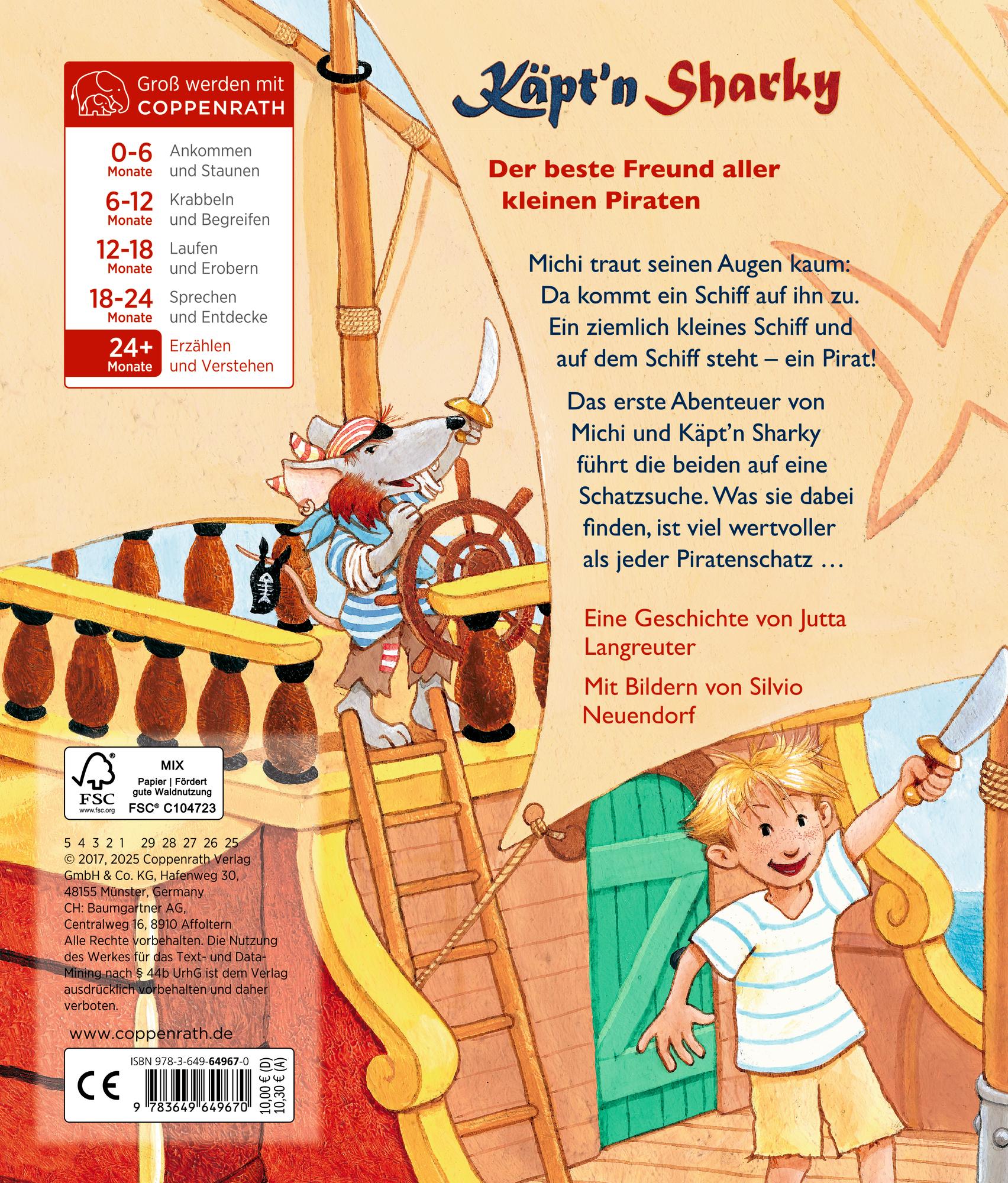 Rückseitencover Käpt'n Sharky - Die große Schatzsuche (Pappbilderbuch)