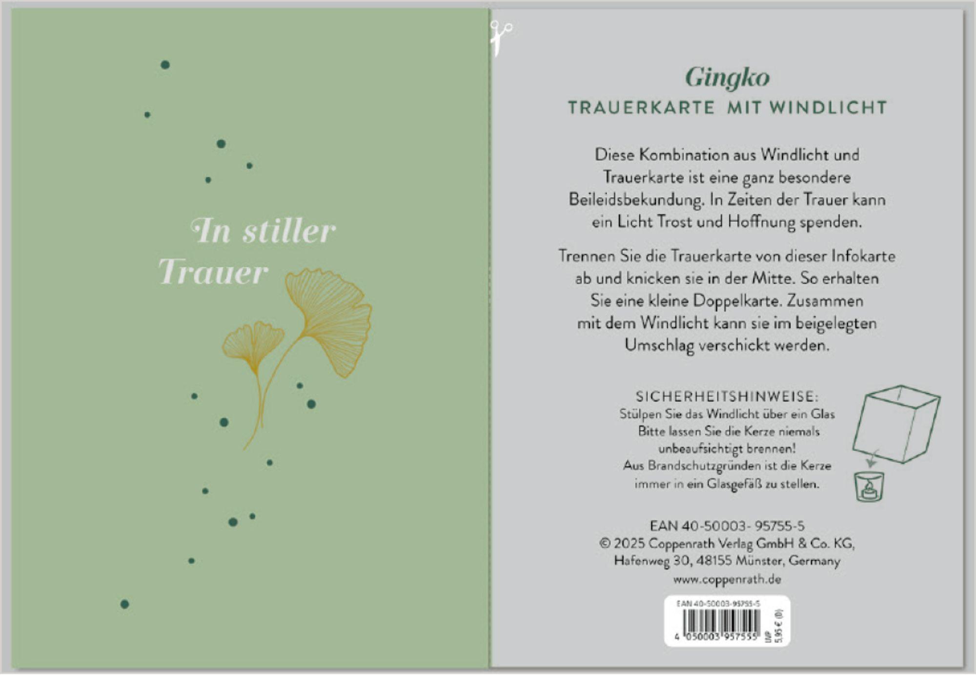 Beispielinhalt (Bild) Windlicht-Trauerkarten - Vergiss mein nicht