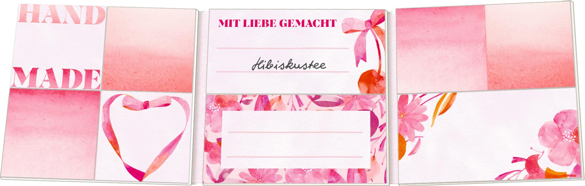 Beispielinhalt (Bild) Etikettenbüchlein - All about pink