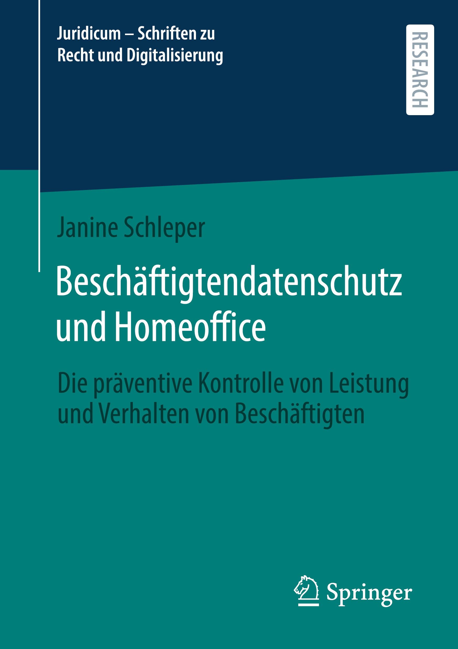 Vorderes Coverbild Beschäftigtendatenschutz und Homeoffice