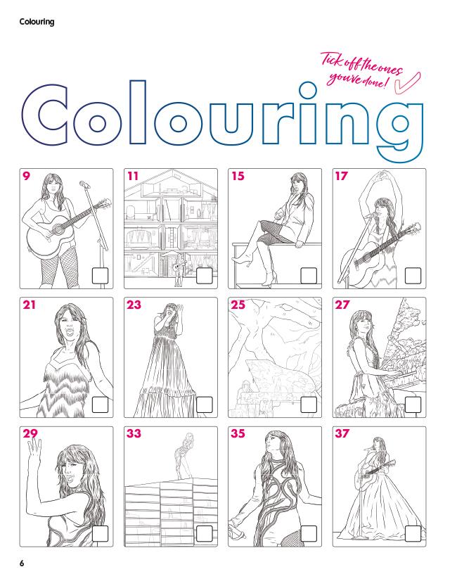Beispielinhalt (Bild) Das inoffizielle Taylor Swift Ausmal- und Kreativbuch: Tour-Edition