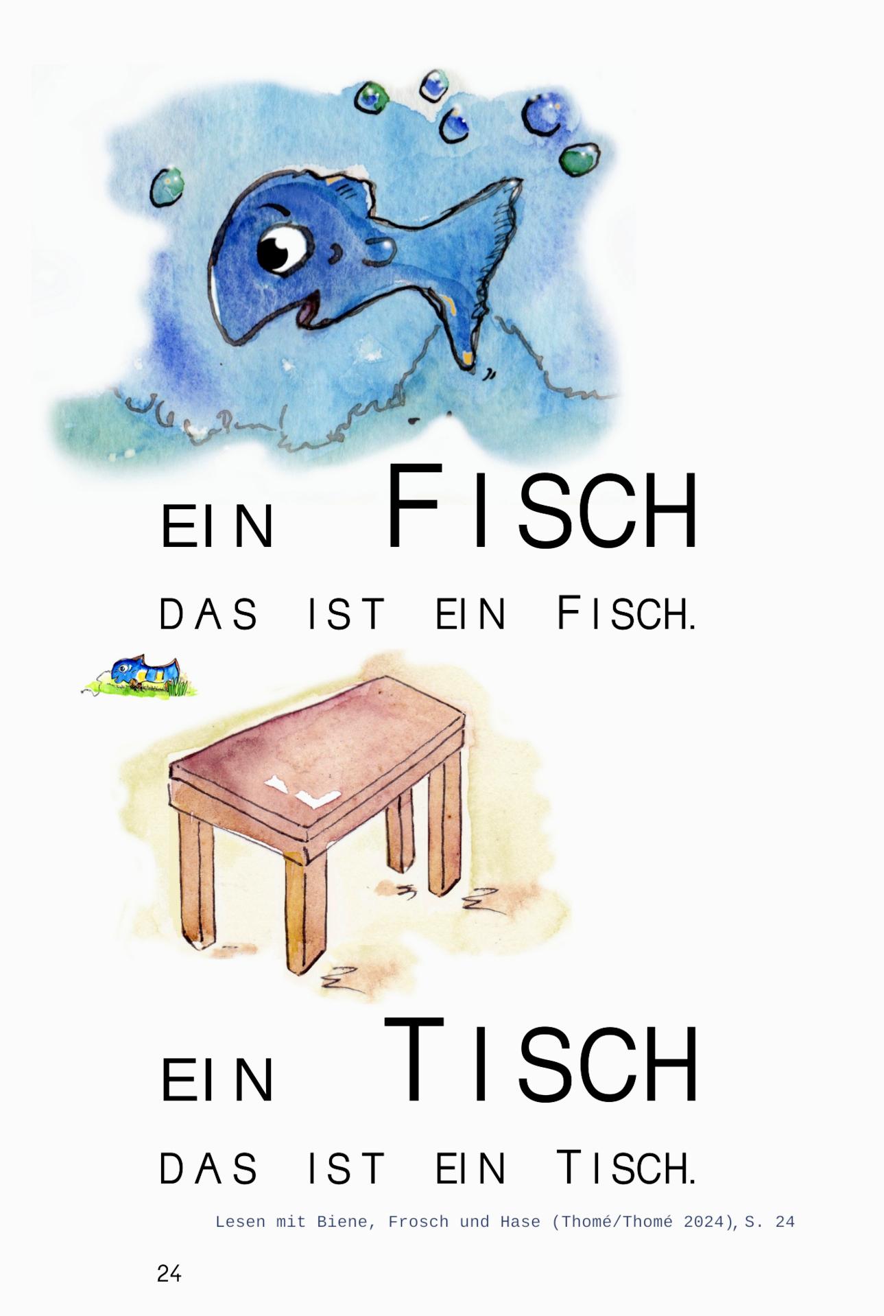 Beispielinhalt (Bild) Lesen mit Biene, Frosch und Hase