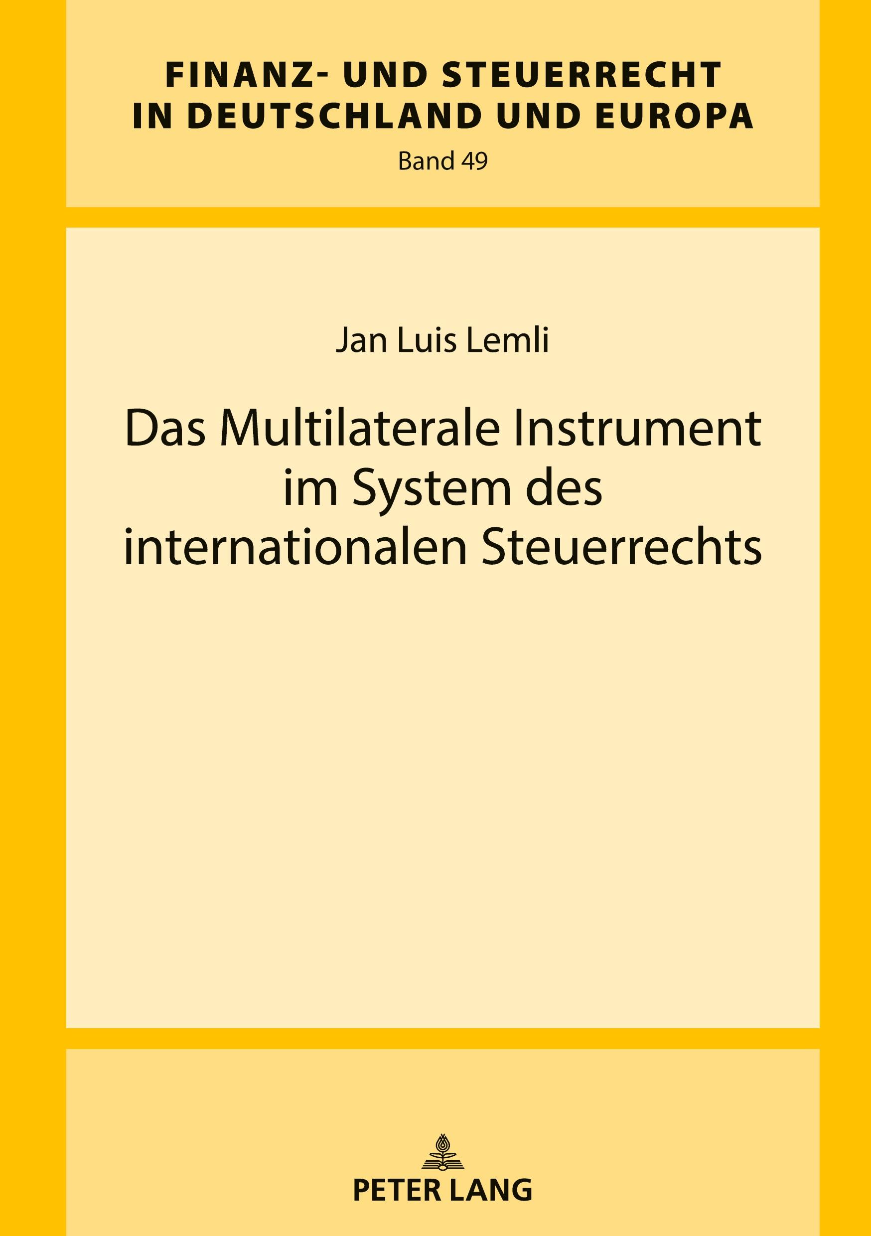 Vorderes Coverbild Das Multilaterale Instrument im System des internationalen Steuerrechts
