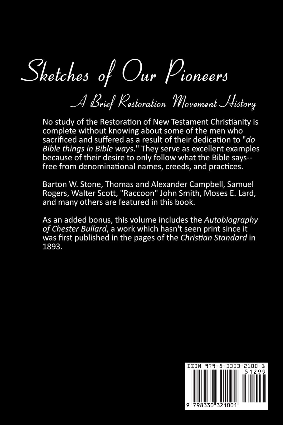 Rückseitencover Sketches of Our Pioneers - A Brief Restoration Movement History