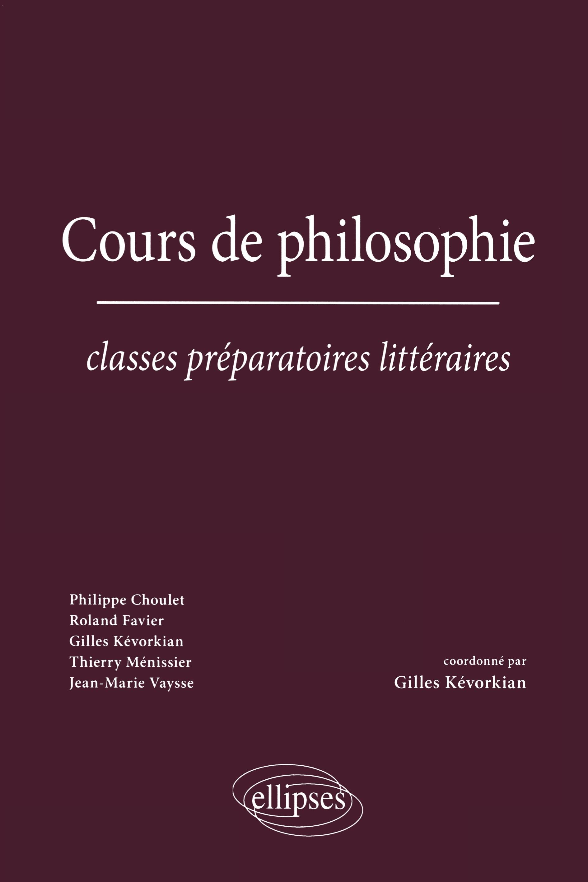 Vorderes Coverbild Cours de philosophie - Classes préparatoires littéraires