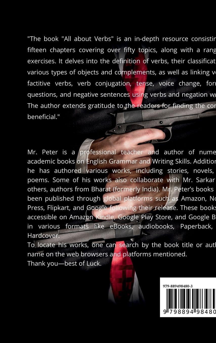 Rückseitencover All about Verbs (Forms, Functions, Conjugation, Tense, Voice Change, Forming Questions & Negation)