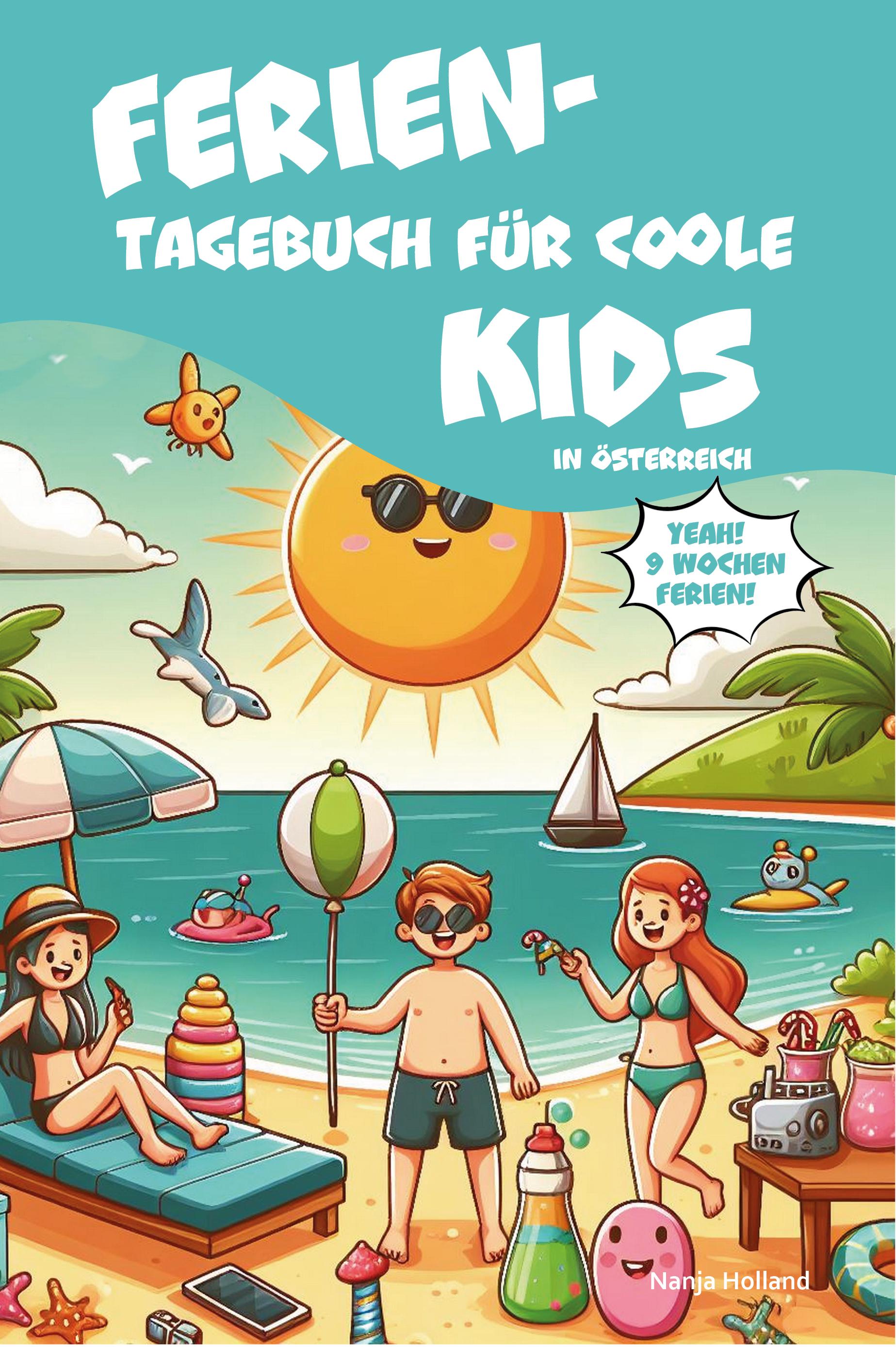 Vorderes Coverbild Ferientagebuch für coole Kids - für Reise, Urlaub und Ferien zu Hause