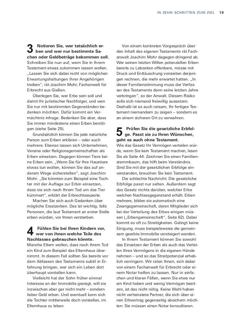 Beispielinhalt (Bild) Das Nachlass-Set