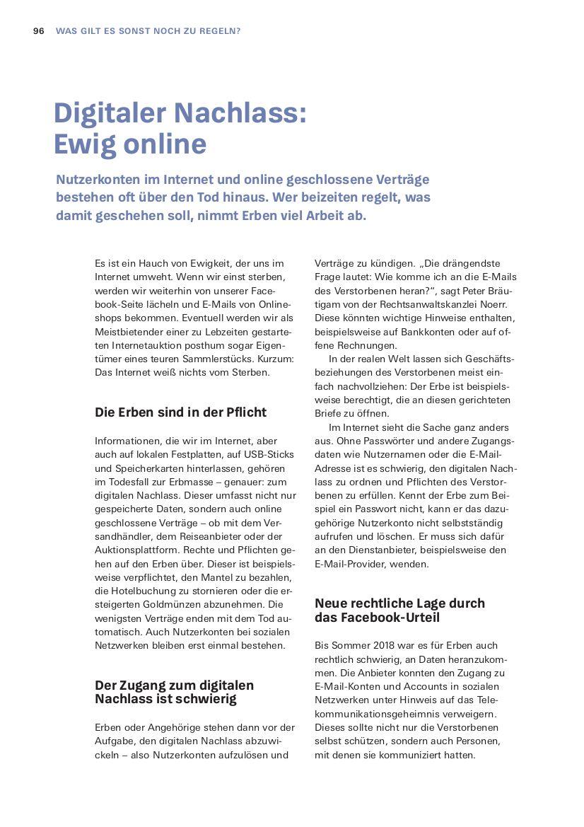 Beispielinhalt (Bild) Das Nachlass-Set