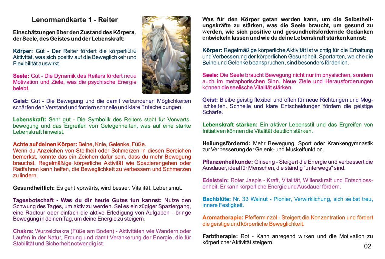 Beispielinhalt (Bild) Lenormand Deutung leicht gemacht 7
