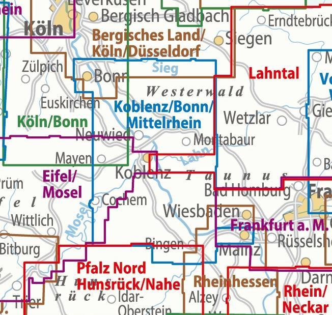 Beispielinhalt (Bild) ADFC-Regionalkarte Koblenz Mittelrheintal, 1:75.000, mit Tagestourenvorschlägen, reiß- und wetterfest, E-Bike-geeignet, GPS-Tracks-Download