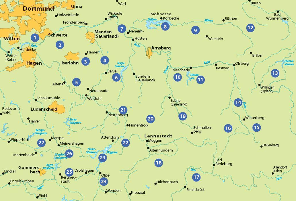 Beispielinhalt (Bild) Die 27 schönsten E-Bike Touren im Sauerland
