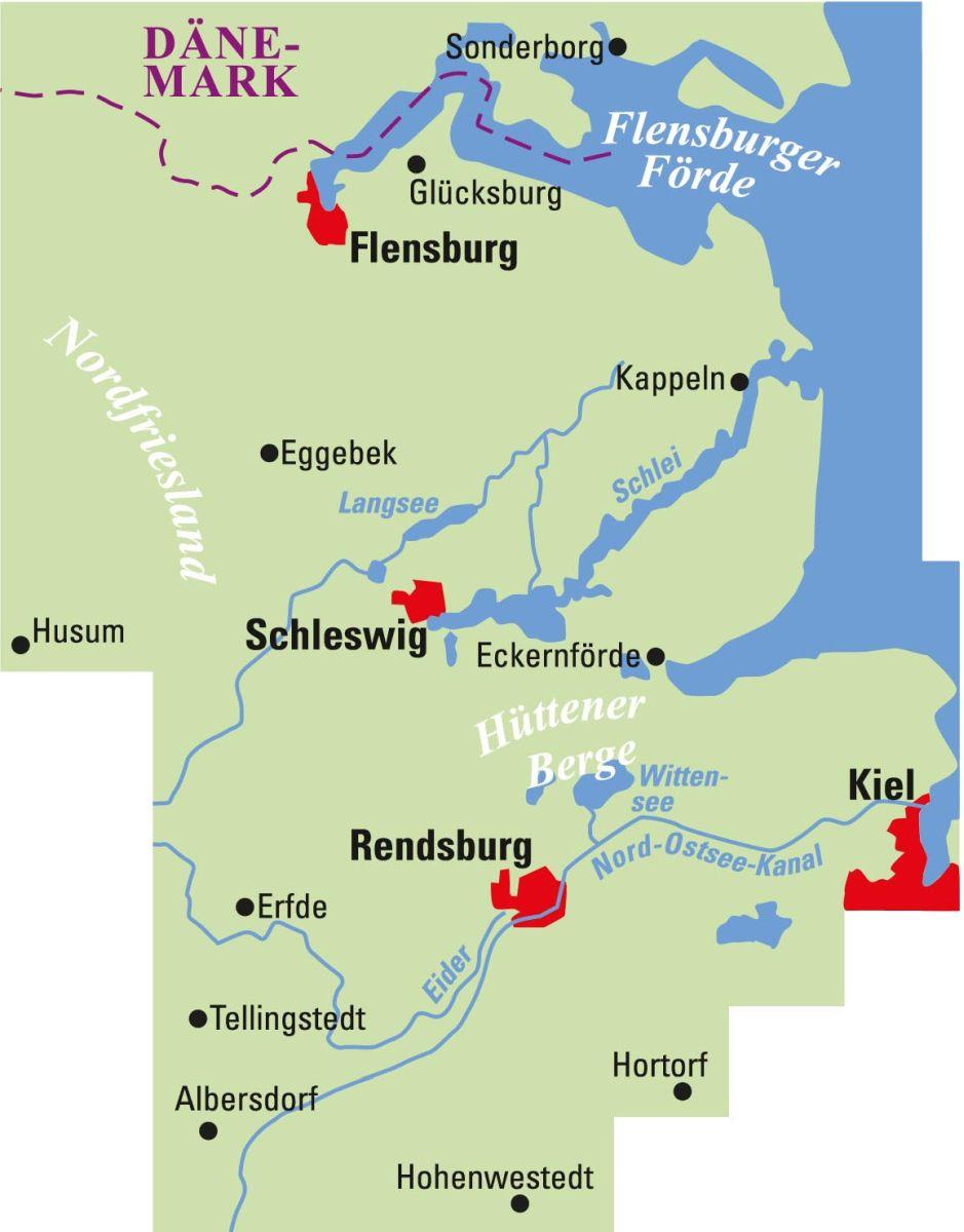 Beispielinhalt (Bild) ADFC-Regionalkarte Schleswig Flensburg, 1:75.000, mit Tagestourenvorschlägen, reiß- und wetterfest, E-Bike-geeignet, GPS-Tracks Download
